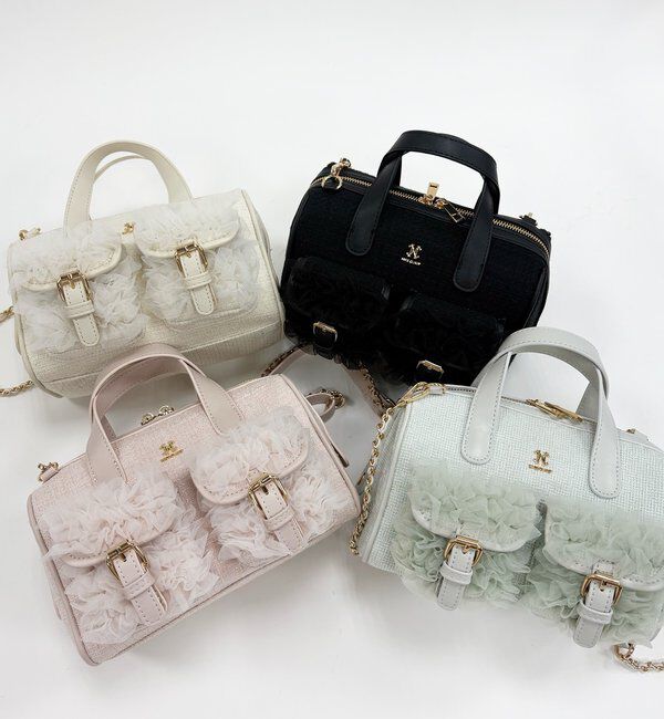  「チュールポケットミニボストンバッグ」|ショルダー・メッセンジャー|