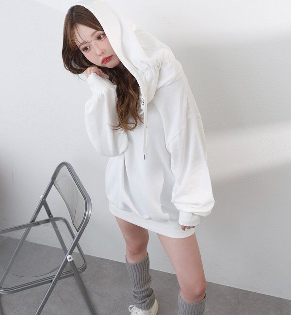  「オフショルパーカーワンピ」|ワンピース|