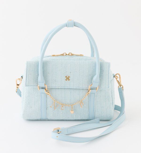  「チェーンチャーム付きバッグ」|ショルダー・メッセンジャー|サックスブルー