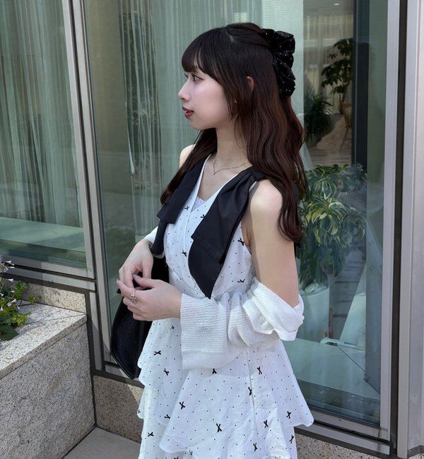  「【LouLoumei】肩リボンティアードロングワンピース」|その他|