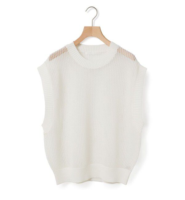 MARMARMAR「MARMARMAR メッシュショートベスト」|ベスト・ジレ|オフホワイト