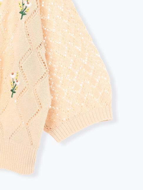 Samansa Mos2「ビーズ花刺繍カーディガン」|カーディガン|