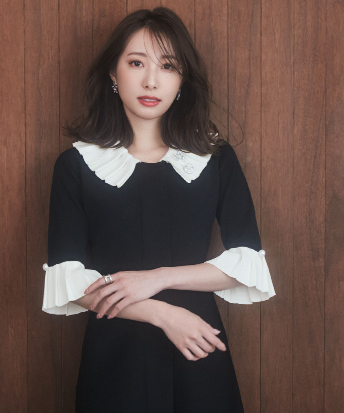 Maglie le cassetto「《大きいｻｲｽﾞ》華やかﾌﾟﾘｰﾂ今どきﾓｰﾄﾞﾆｯﾄﾜﾝﾋﾟｰｽ 」|ワンピース|