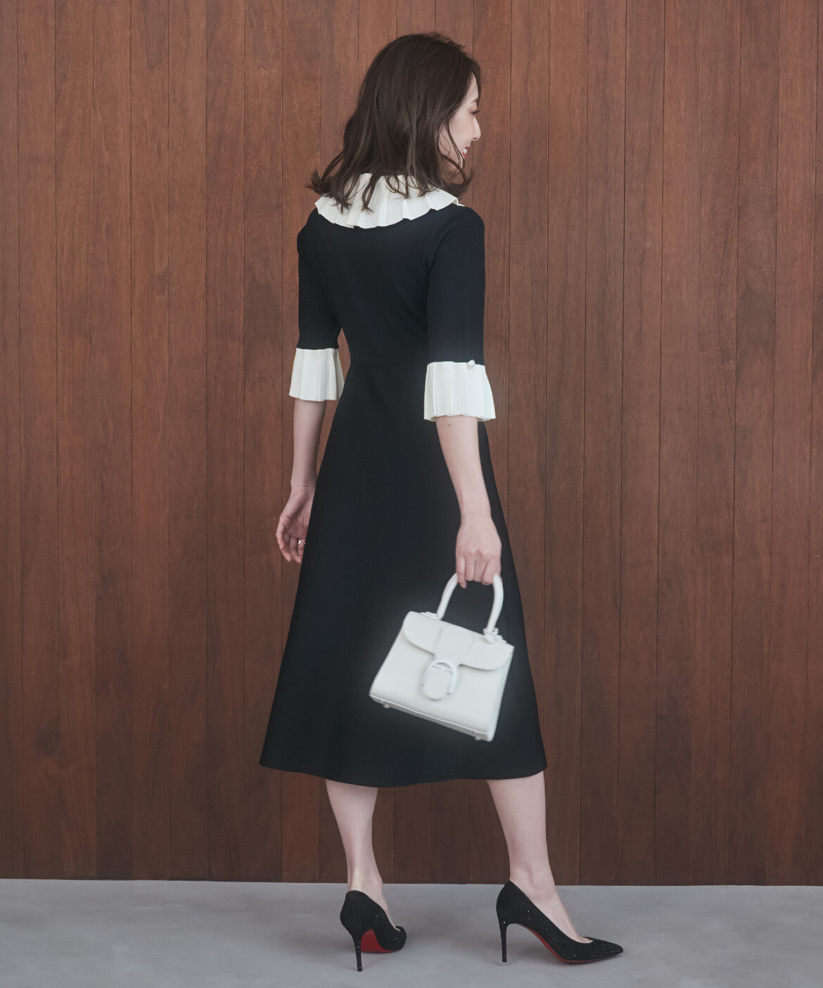 Maglie le cassetto「《大きいｻｲｽﾞ》華やかﾌﾟﾘｰﾂ今どきﾓｰﾄﾞﾆｯﾄﾜﾝﾋﾟｰｽ 」|ワンピース|