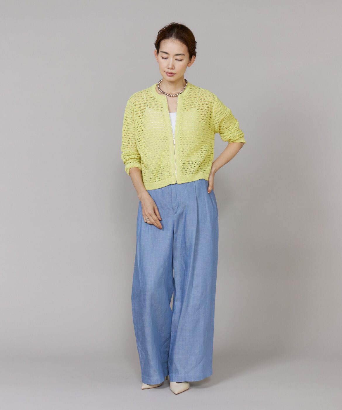 Le Souk「《大きいサイズ》タックワイドデニムパンツ」|その他|