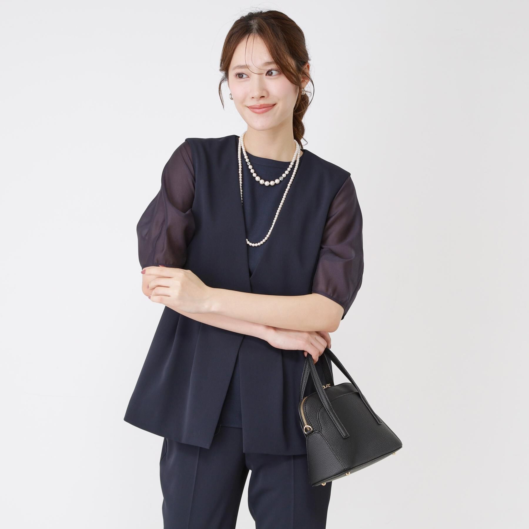 COUP DE CHANCE「【手洗い可／日本製】袖シアーパフスリーブ ブラウス」|シャツ・ブラウス|