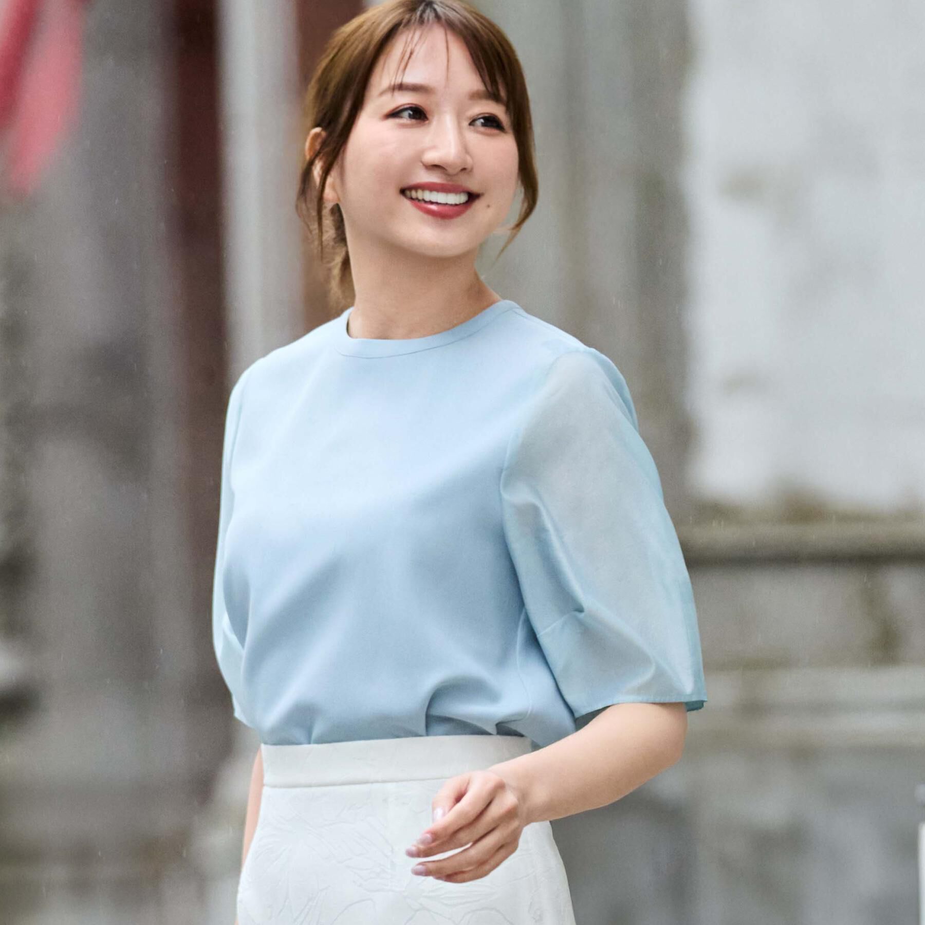 COUP DE CHANCE「【手洗い可／日本製】袖シアーパフスリーブ ブラウス」|シャツ・ブラウス|