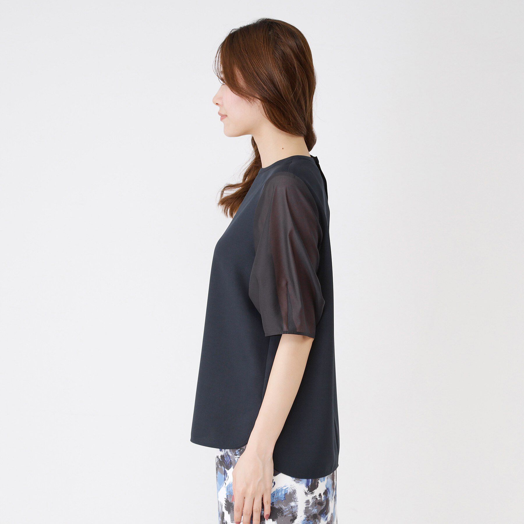 COUP DE CHANCE「【手洗い可／日本製】袖シアーパフスリーブ ブラウス」|シャツ・ブラウス|