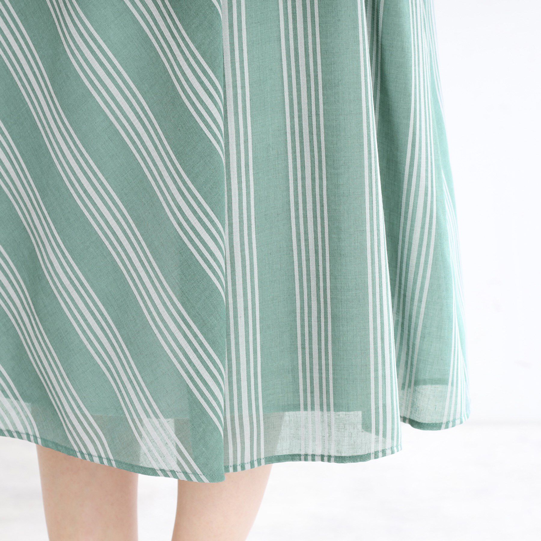 Reflect「【手洗い可】ストライプ柄シアースカート」|スカート|