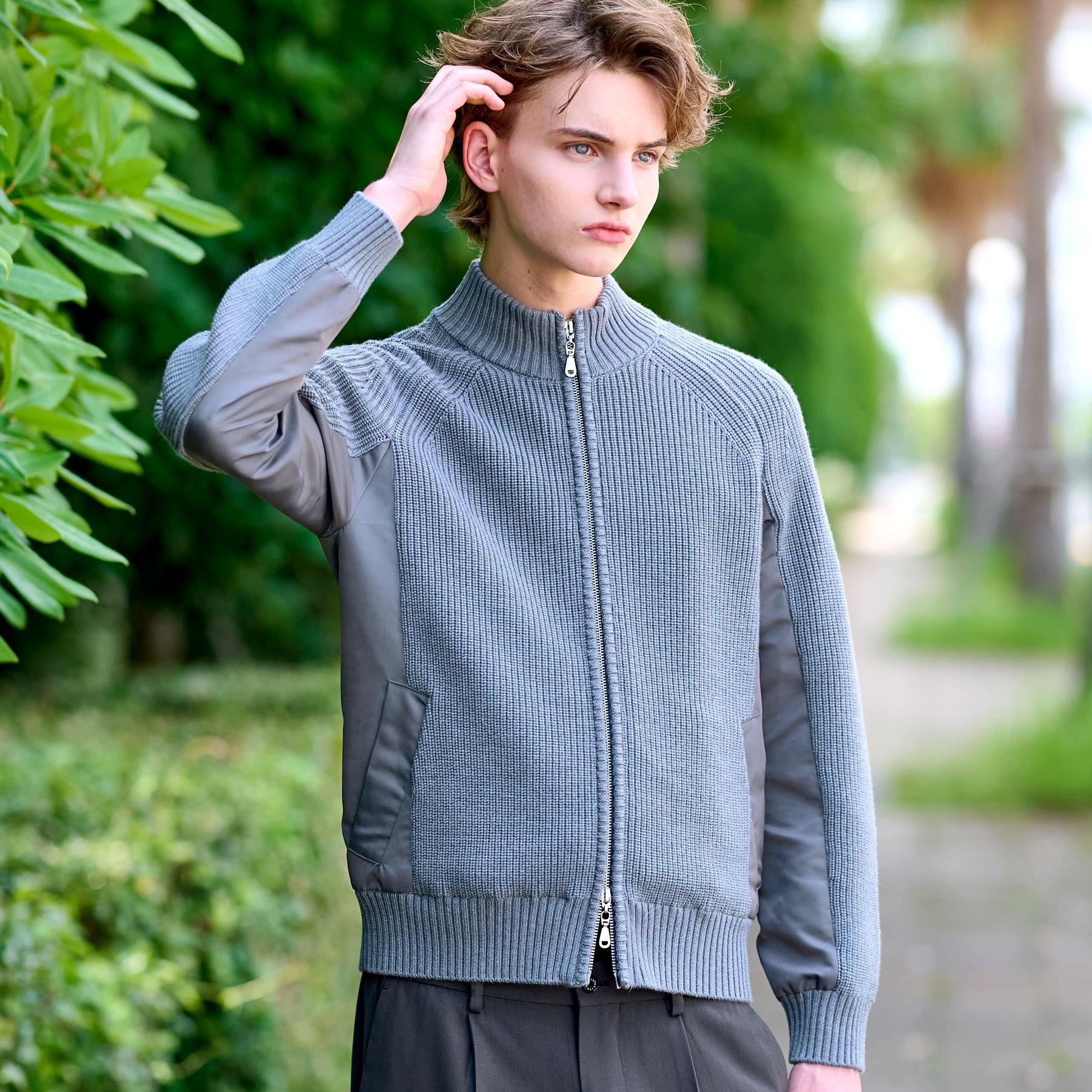 DRESSTERIOR「ミリタリーニットジャケット」|カーディガン|