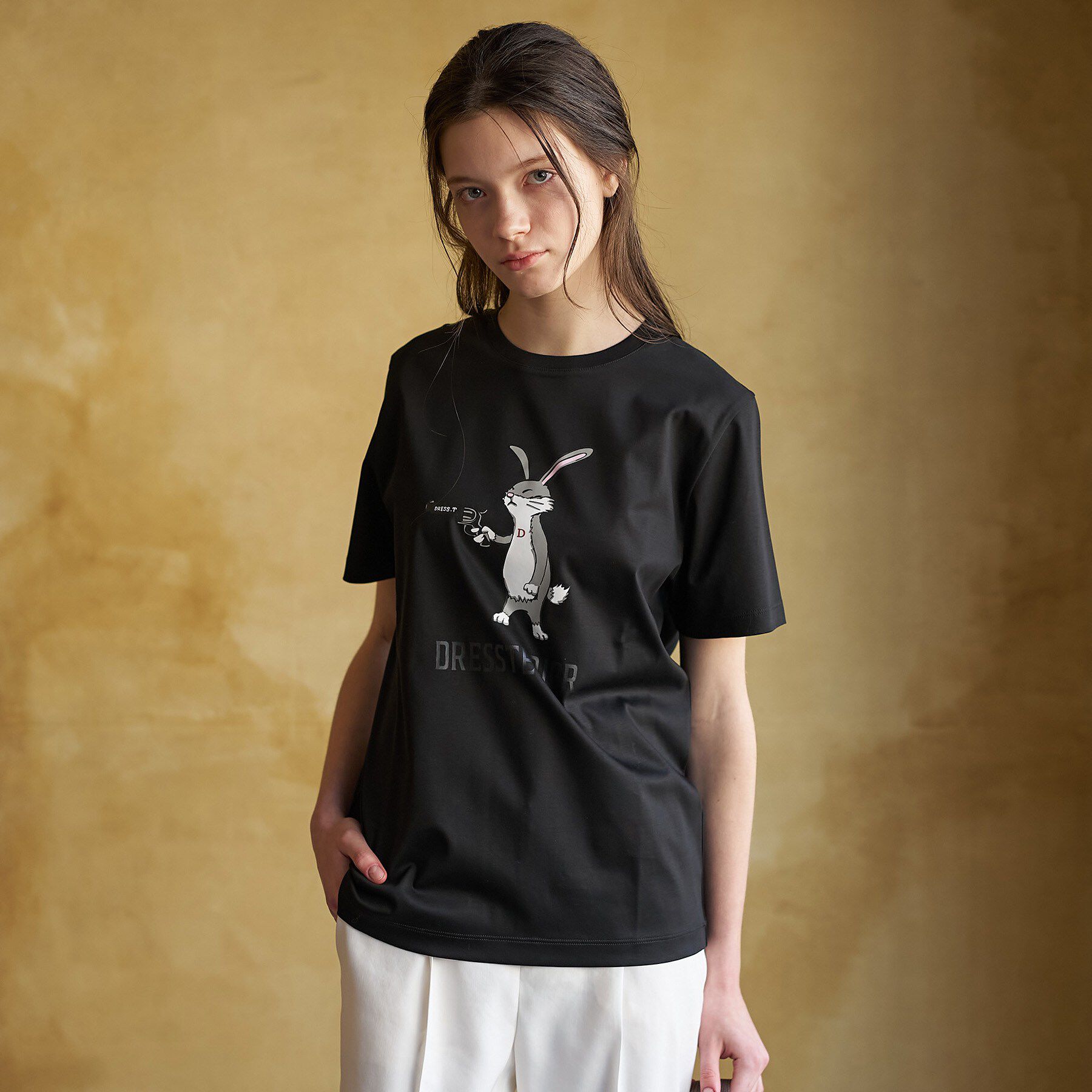 DRESSTERIOR「【接触冷感／抗菌防臭／消臭】アイスクリアコットン ピストルラビットT」|Tシャツ・カットソー|