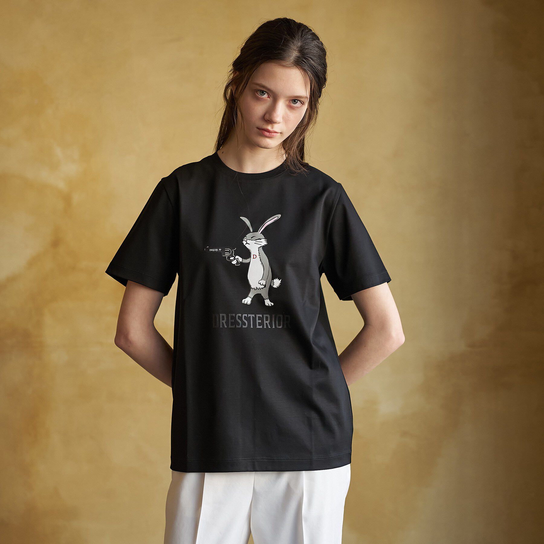 DRESSTERIOR「【接触冷感／抗菌防臭／消臭】アイスクリアコットン ピストルラビットT」|Tシャツ・カットソー|