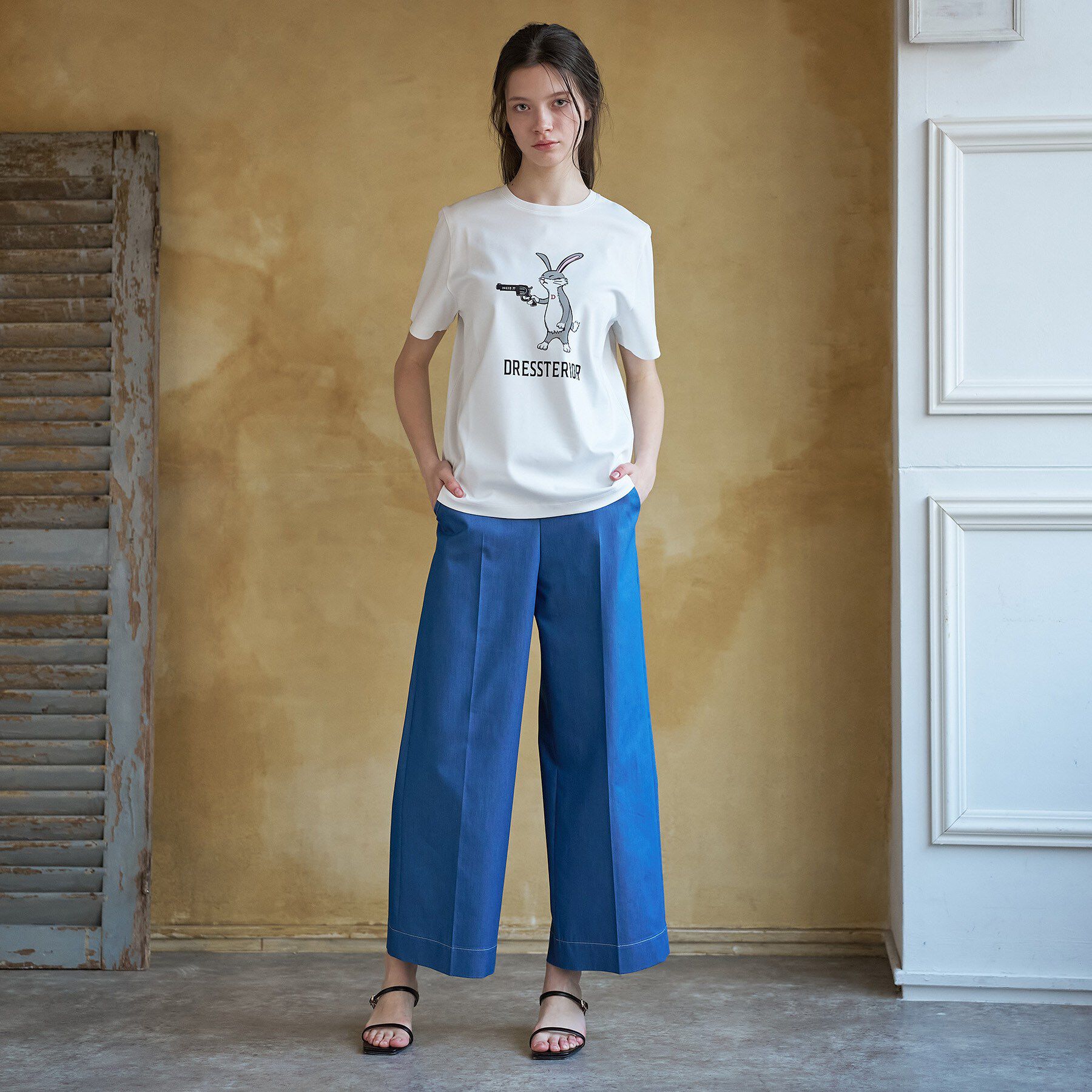 DRESSTERIOR「【接触冷感／抗菌防臭／消臭】アイスクリアコットン ピストルラビットT」|Tシャツ・カットソー|