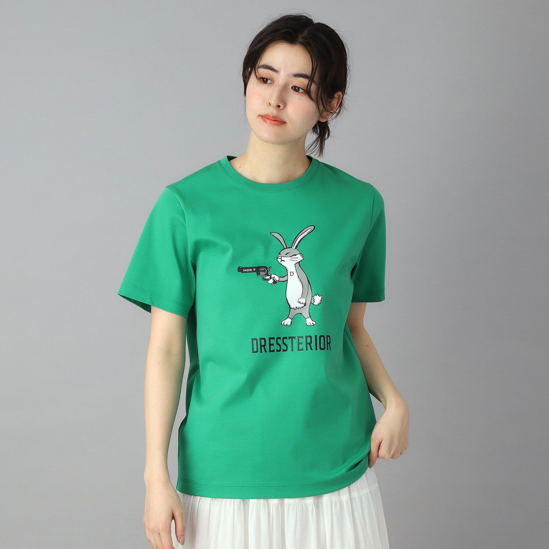 DRESSTERIOR「【接触冷感／抗菌防臭／消臭】アイスクリアコットン ピストルラビットT」|Tシャツ・カットソー|