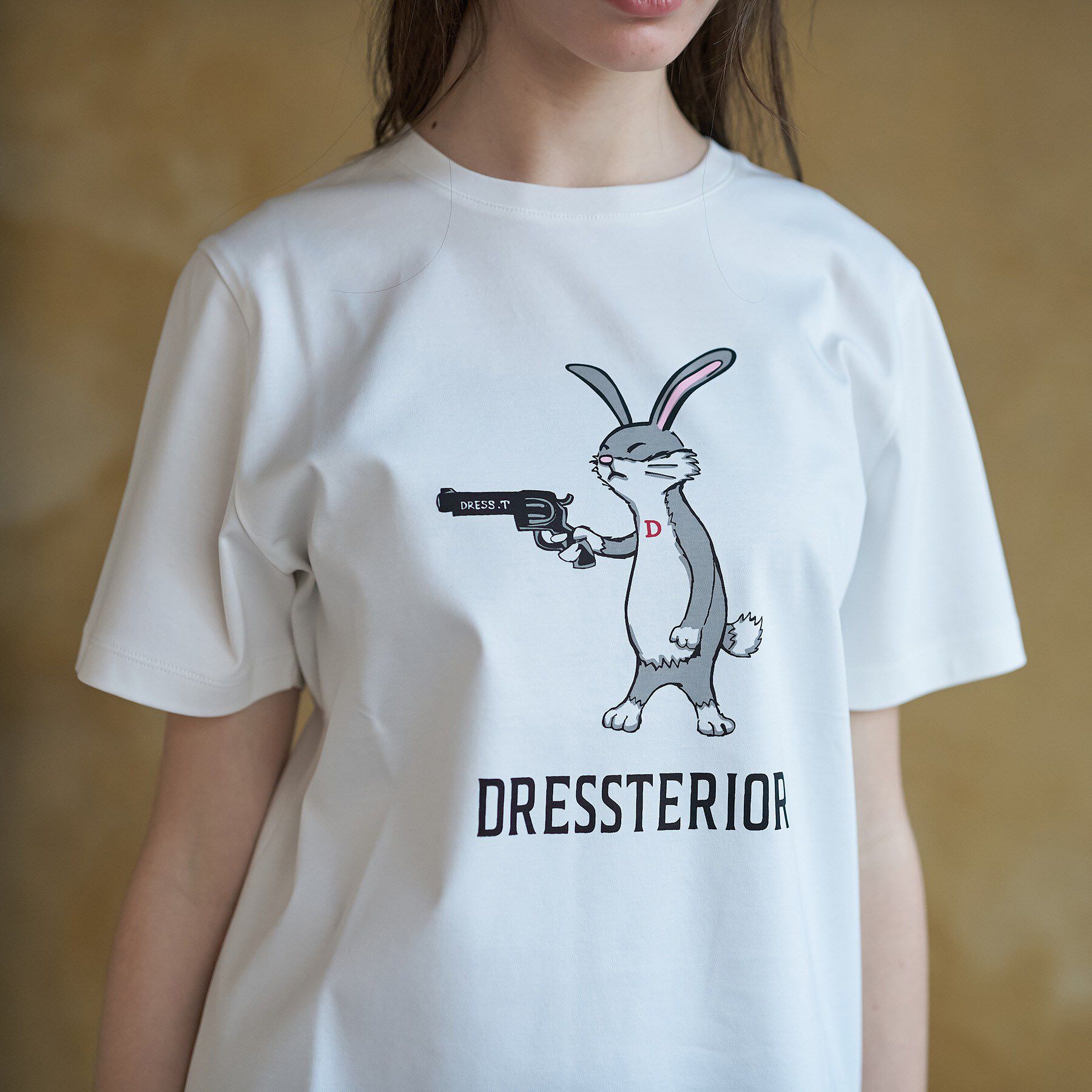 DRESSTERIOR「【接触冷感／抗菌防臭／消臭】アイスクリアコットン ピストルラビットT」|Tシャツ・カットソー|