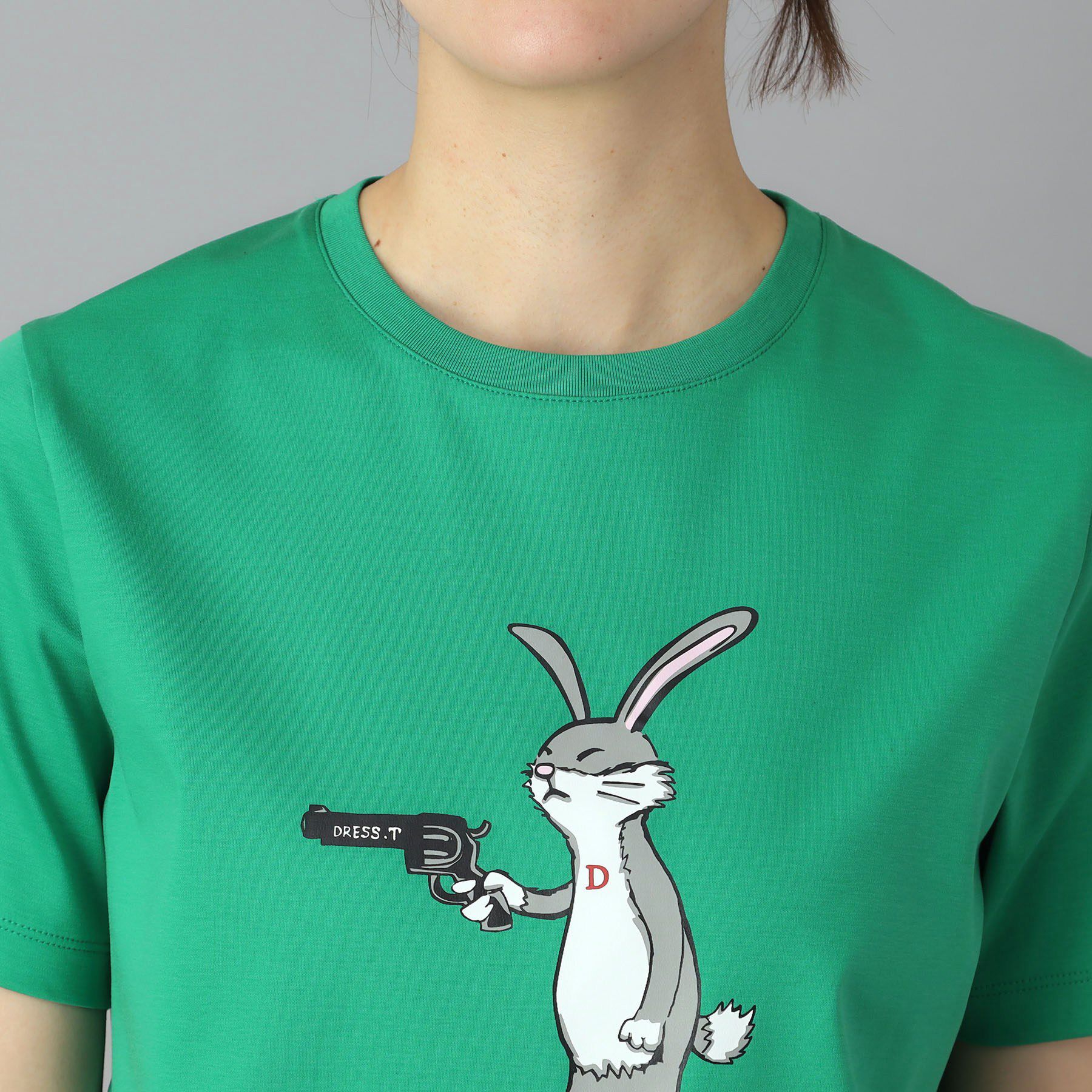 DRESSTERIOR「【接触冷感／抗菌防臭／消臭】アイスクリアコットン ピストルラビットT」|Tシャツ・カットソー|