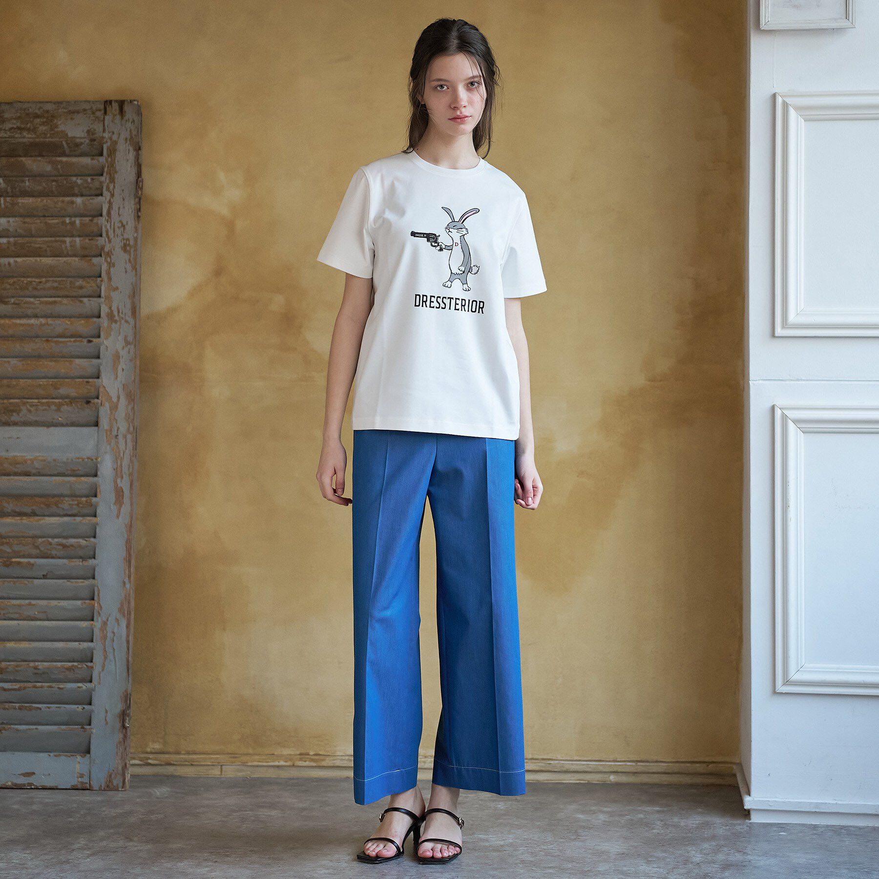 DRESSTERIOR「【接触冷感／抗菌防臭／消臭】アイスクリアコットン ピストルラビットT」|Tシャツ・カットソー|