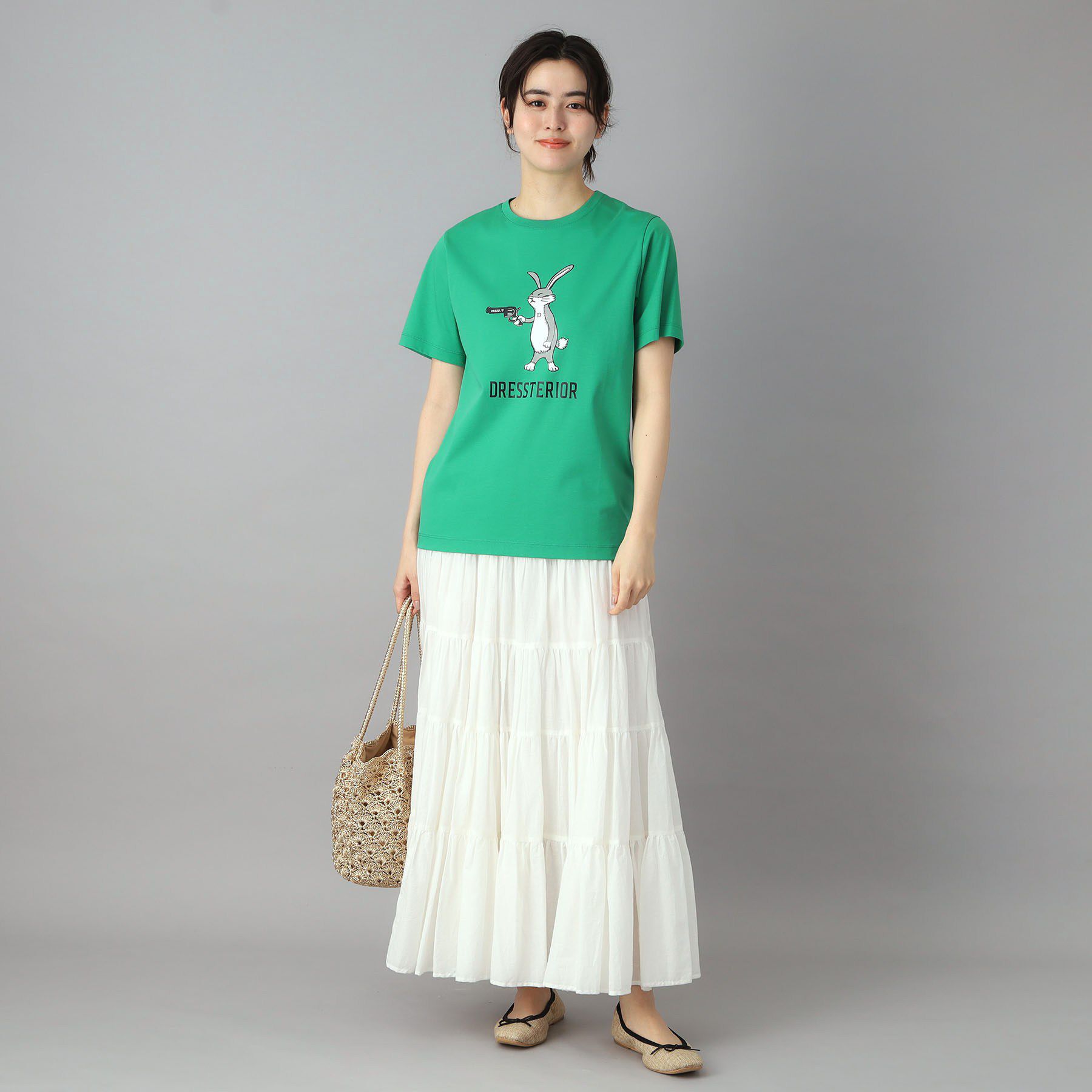 DRESSTERIOR「【接触冷感／抗菌防臭／消臭】アイスクリアコットン ピストルラビットT」|Tシャツ・カットソー|