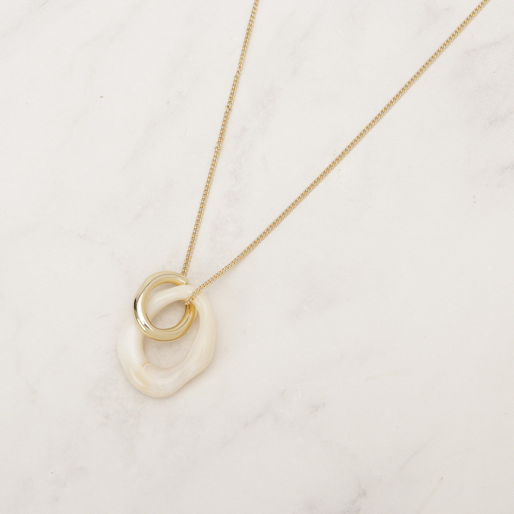 grove「マーブルアクリルリングネックレス」|ネックレス|ライトベージュ(05