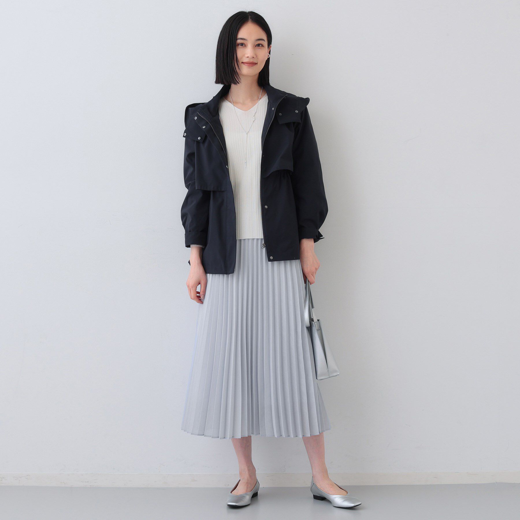 INDIVI「【洗える／ウエストゴム】アコーディオン調プリーツスカート」|スカート|