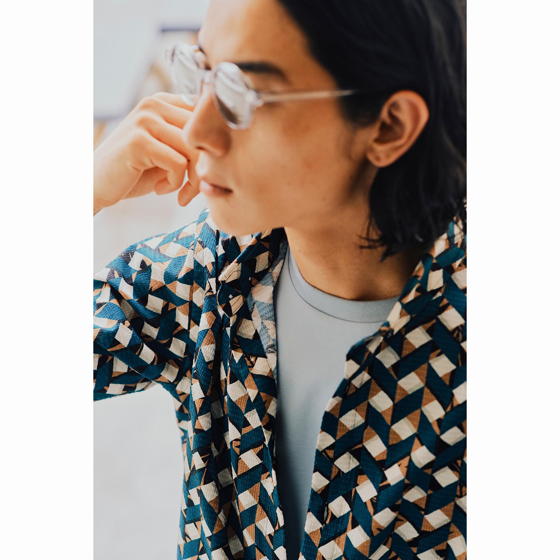 TAKEO KIKUCHI「【COOL CITY WEAR】籠目アート柄 サッカーシャツ /通気性」|シャツ・ブラウス|