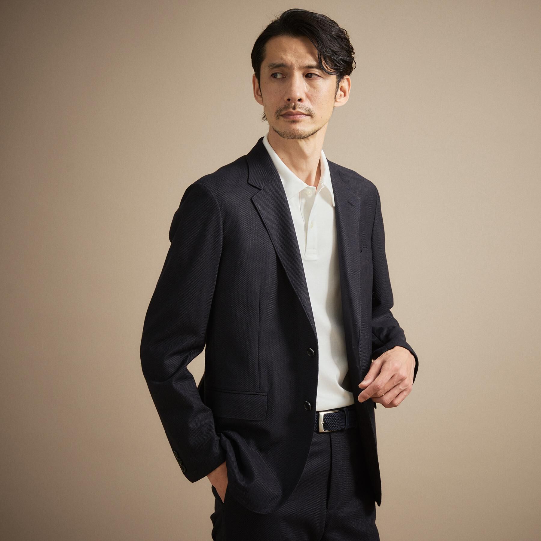 TAKEO KIKUCHI「【抗菌防臭】CALCULO（R）ジャージ ジャケット」|テーラードジャケット|ネイビー(094)