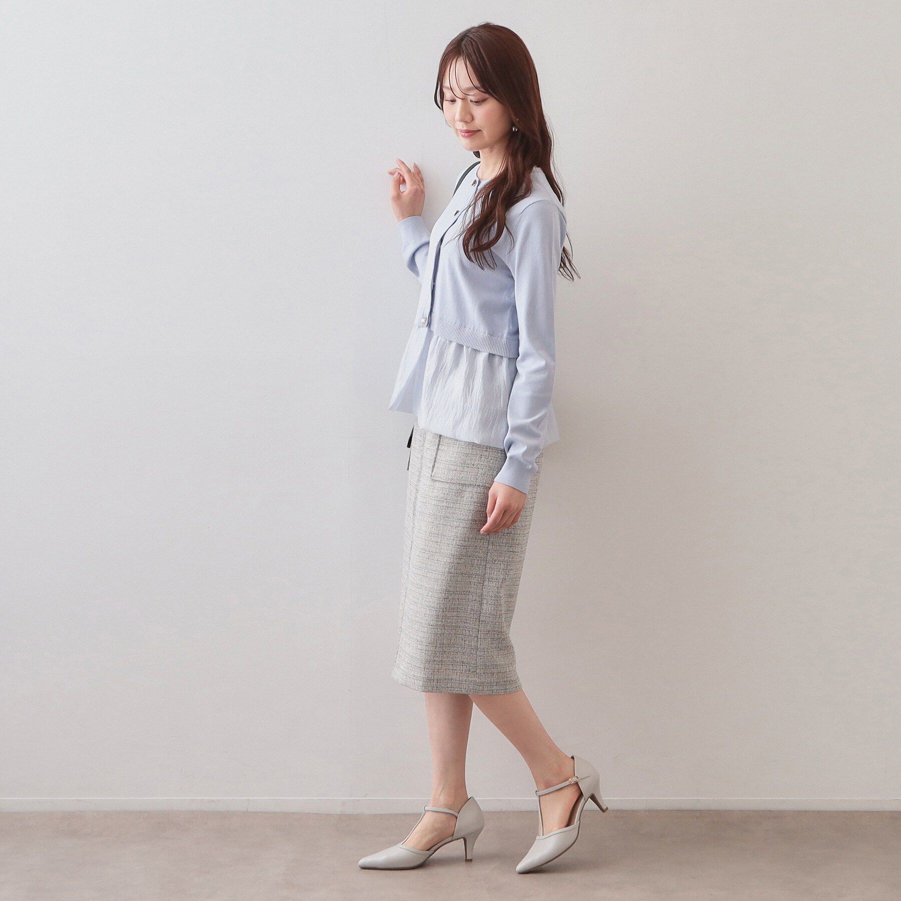 index「ペプラムレイヤード多釦カーディガン【洗濯機OK】」|カーディガン|