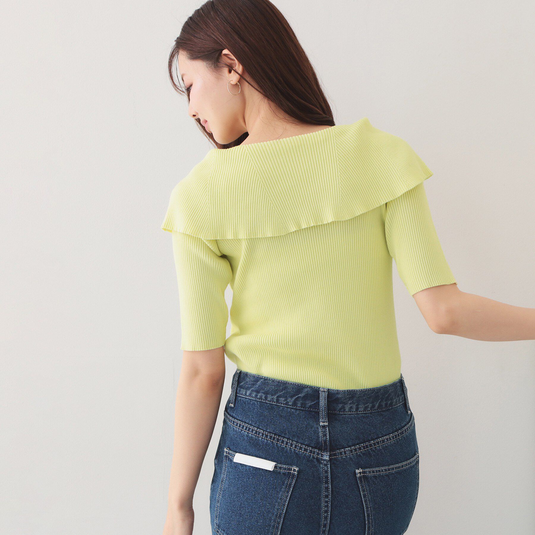 index「マルチボーダーオフショルニット【洗濯機OK】」|ニット・セーター|