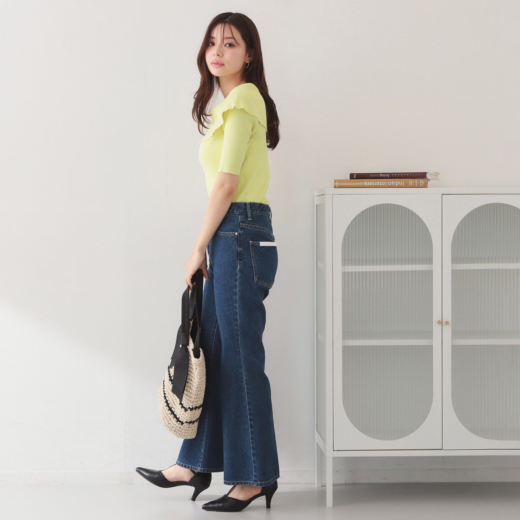 index「マルチボーダーオフショルニット【洗濯機OK】」|ニット・セーター|