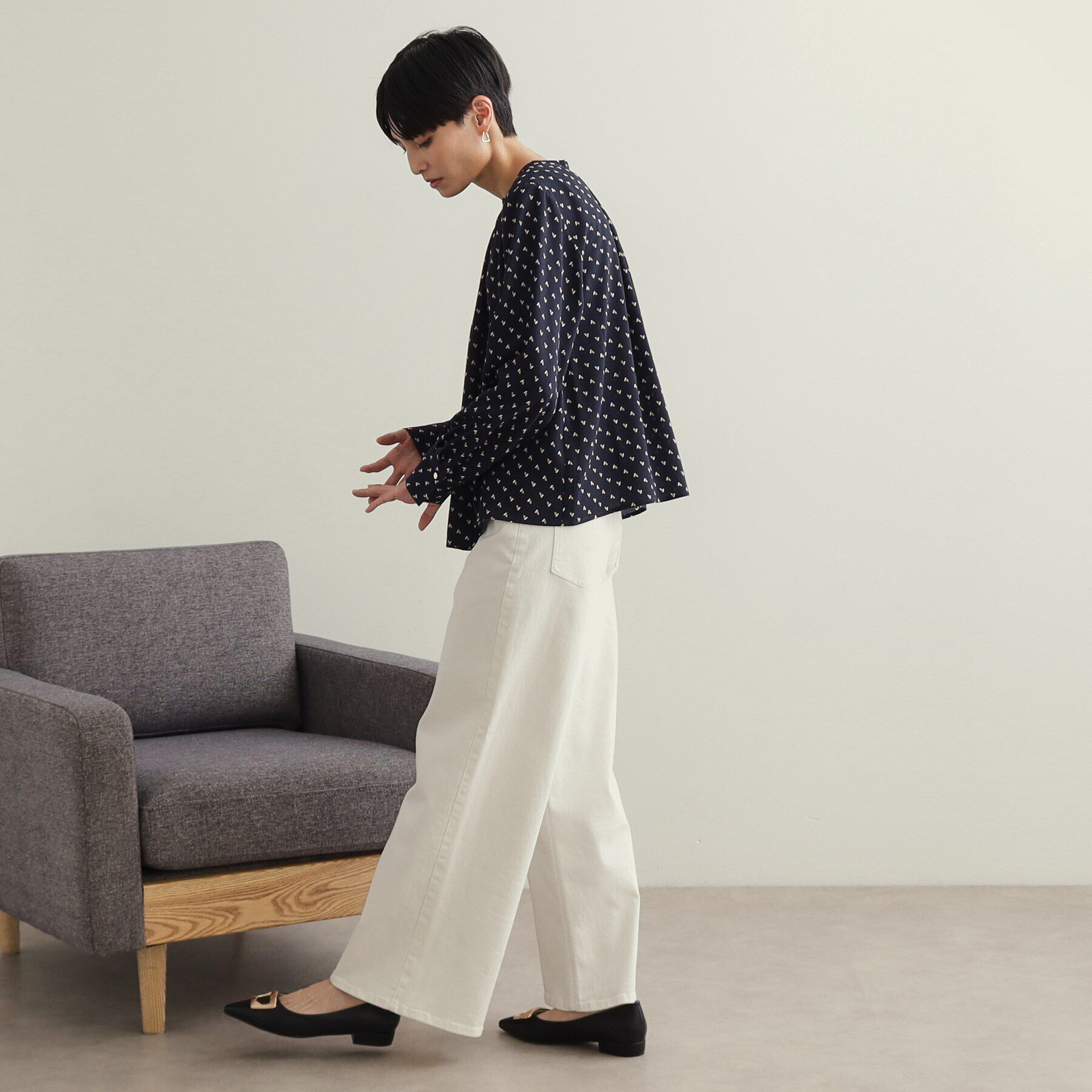 OPAQUE.CLIP「タックジョーゼットブラウス【洗濯機洗い可】」|シャツ・ブラウス|