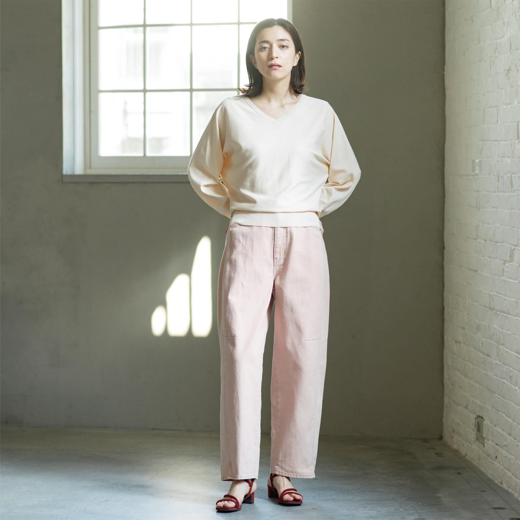 OPAQUE.CLIP「カーブシルエットカラーデニム【洗濯機OK】」|デニム|