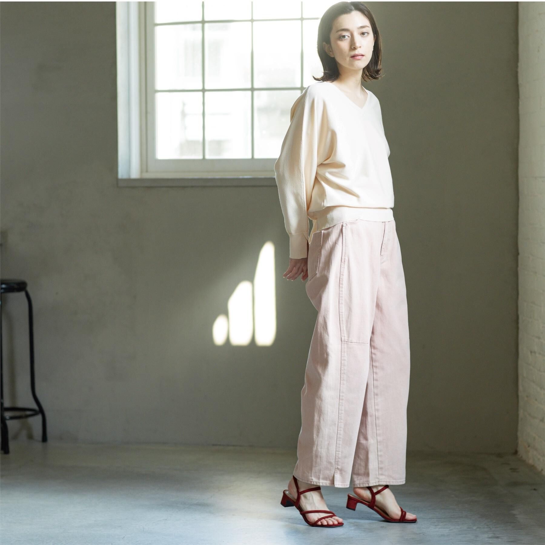 OPAQUE.CLIP「カーブシルエットカラーデニム【洗濯機OK】」|デニム|