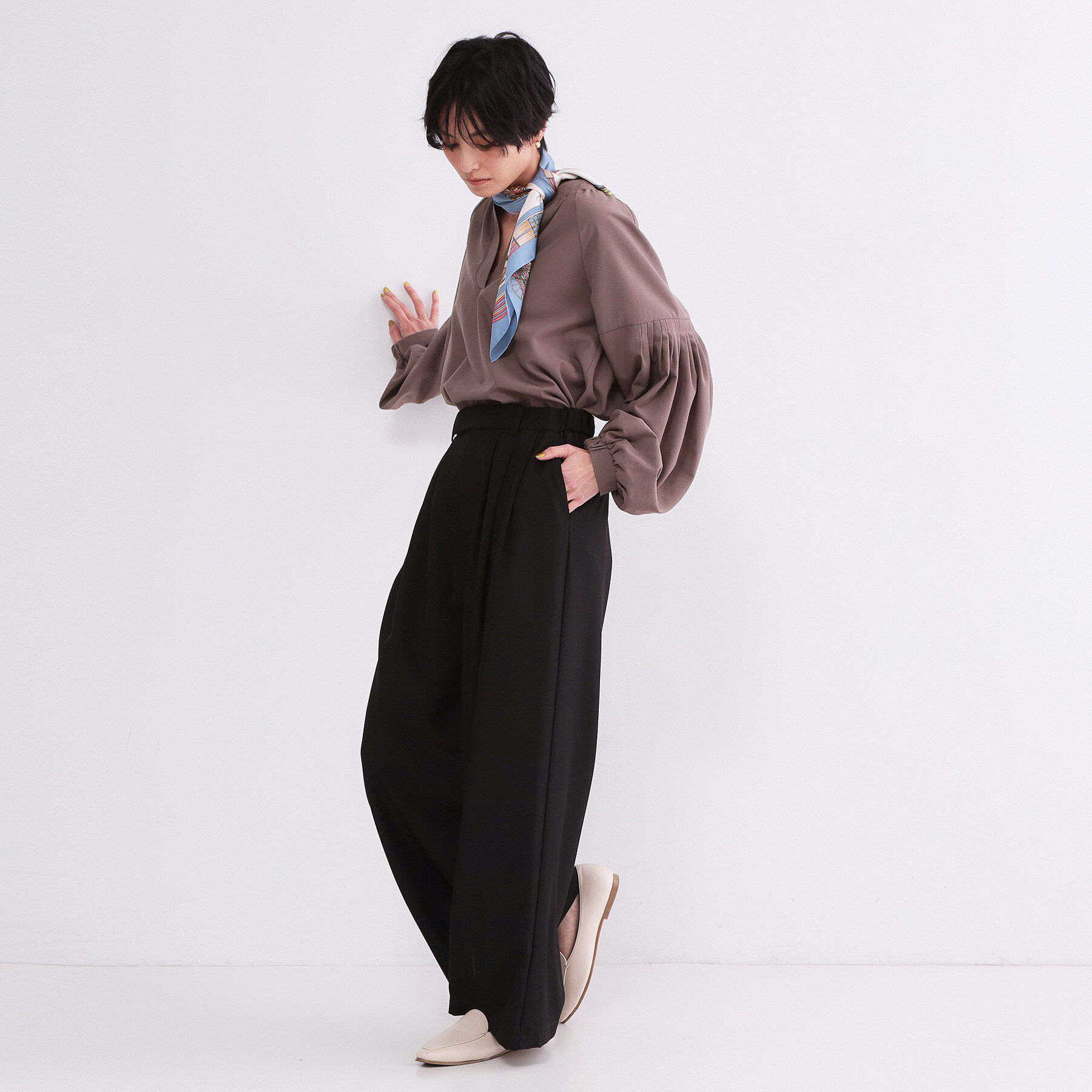 OPAQUE.CLIP「美脚ストレッチ イージータックワイドパンツ【洗濯機OK】」|その他|