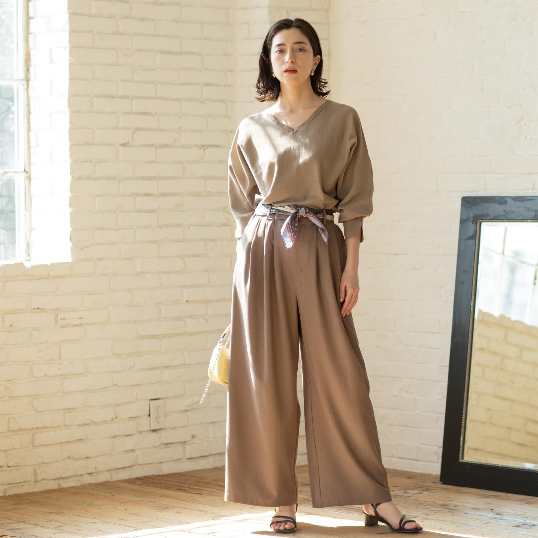 OPAQUE.CLIP「美脚ストレッチ イージータックワイドパンツ【洗濯機OK】」|その他|