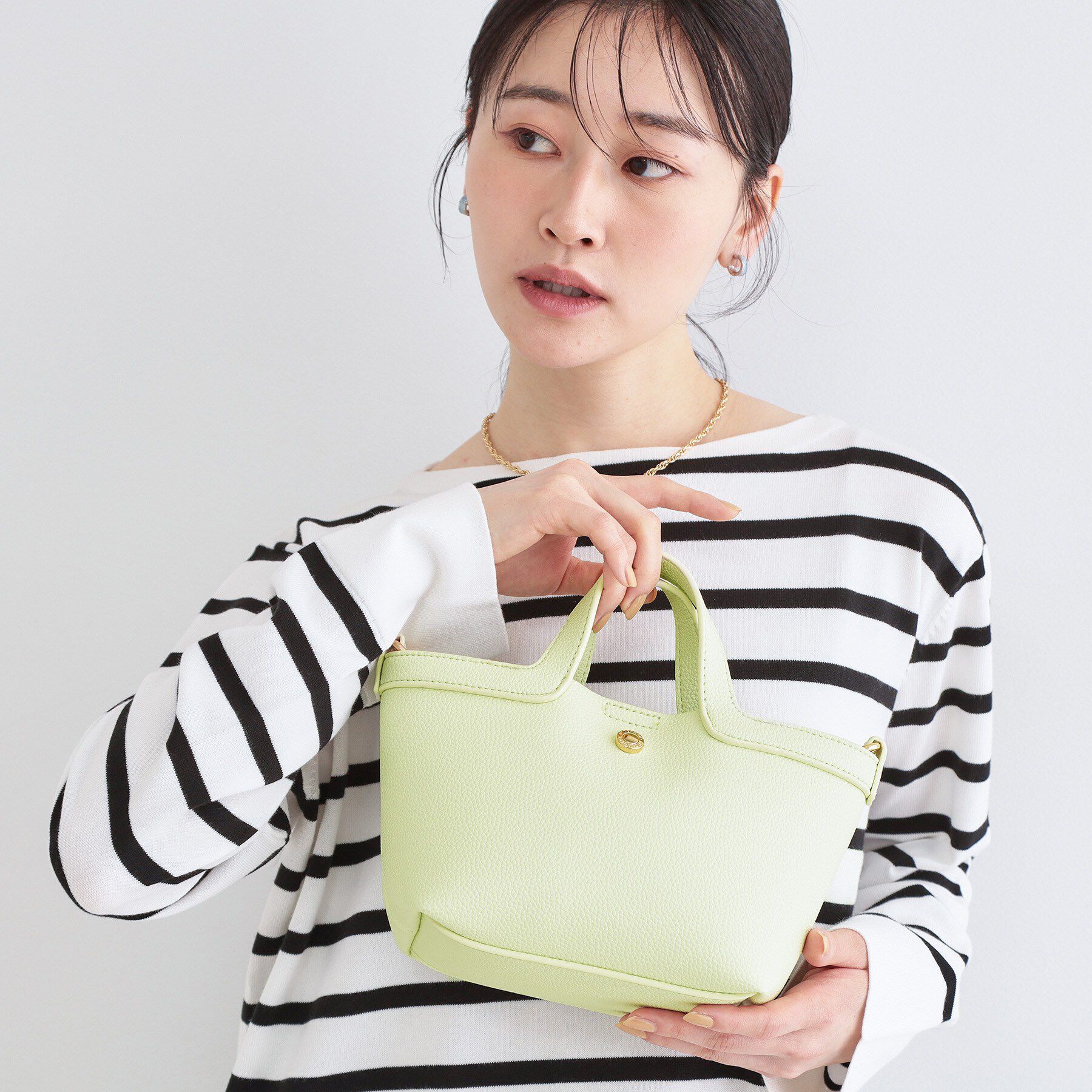 OPAQUE.CLIP「2WAY巾着付ミニトート」|ショルダー・メッセンジャー|ミントグリーン(02