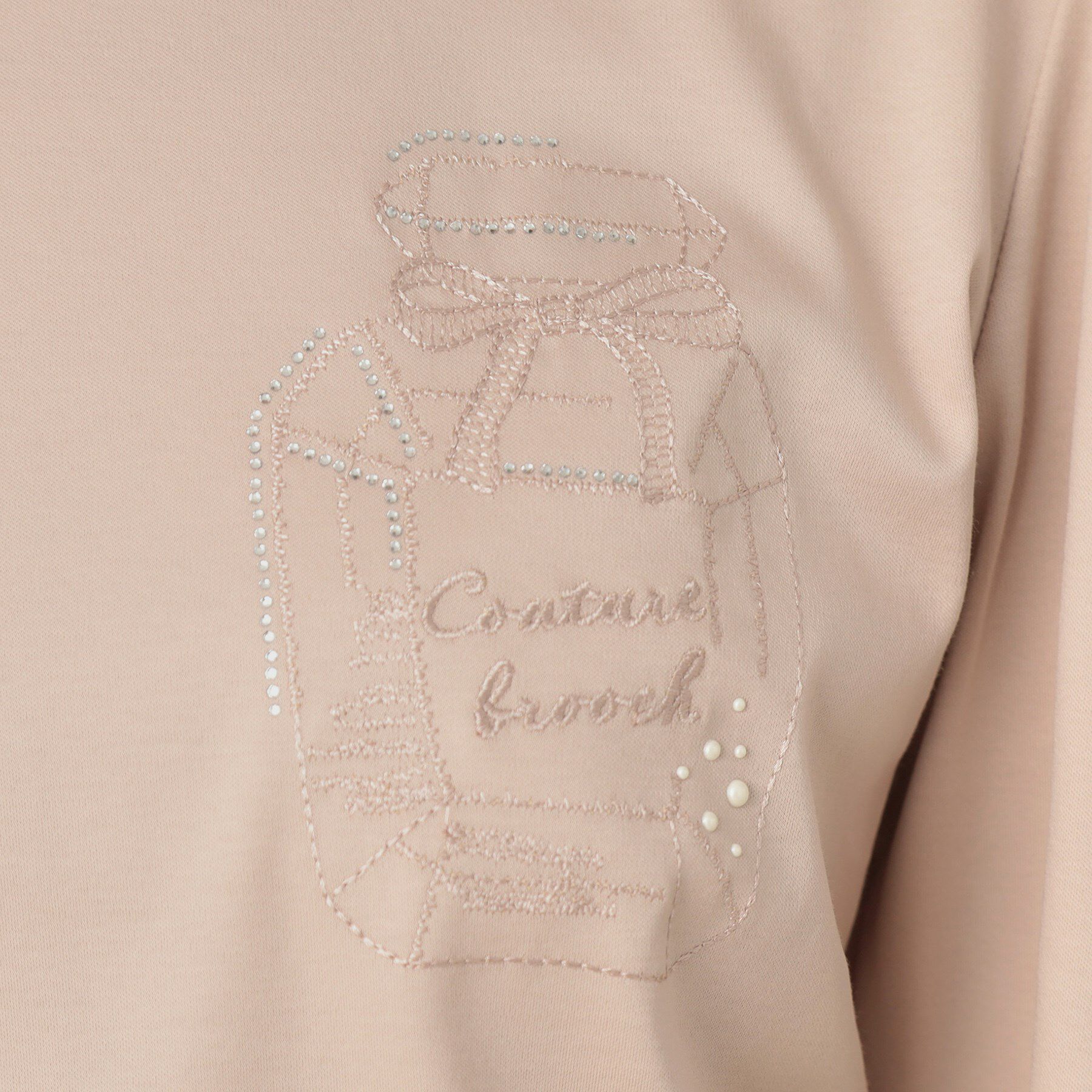 Couture broach「【接触冷感・UV機能あり・マシンウォッシャブル】60シルケット パフュームエンブロTシャツ」|Tシャツ・カットソー|