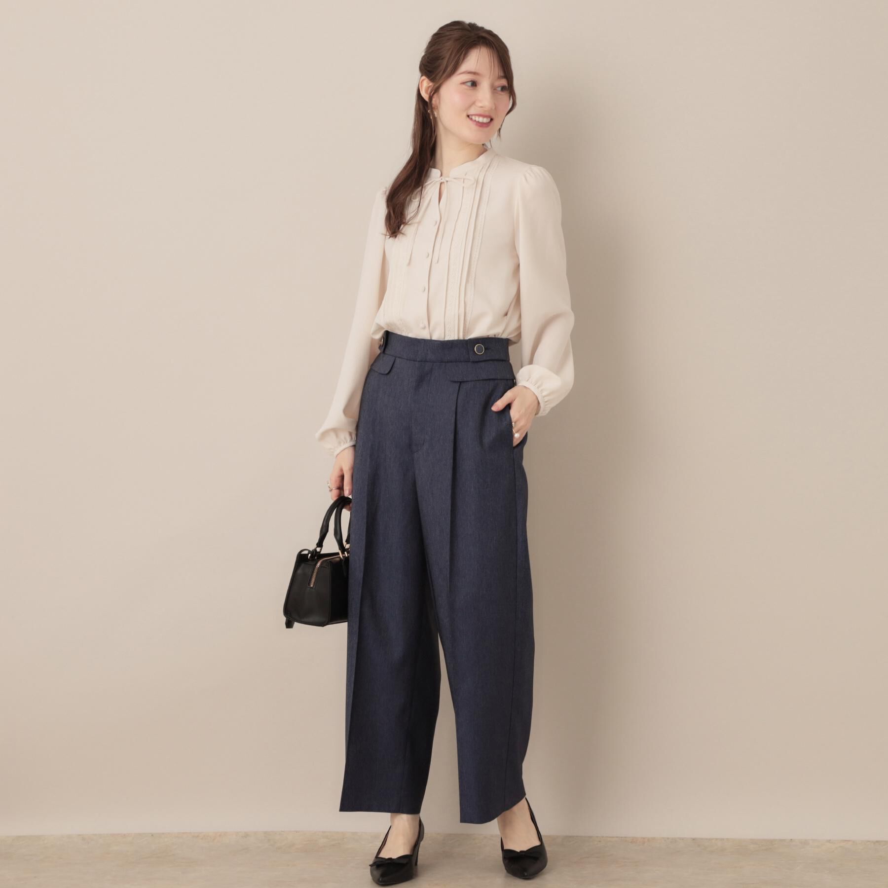 Couture broach「【大人可愛い・通勤】ピンタックレースブラウス」|シャツ・ブラウス|