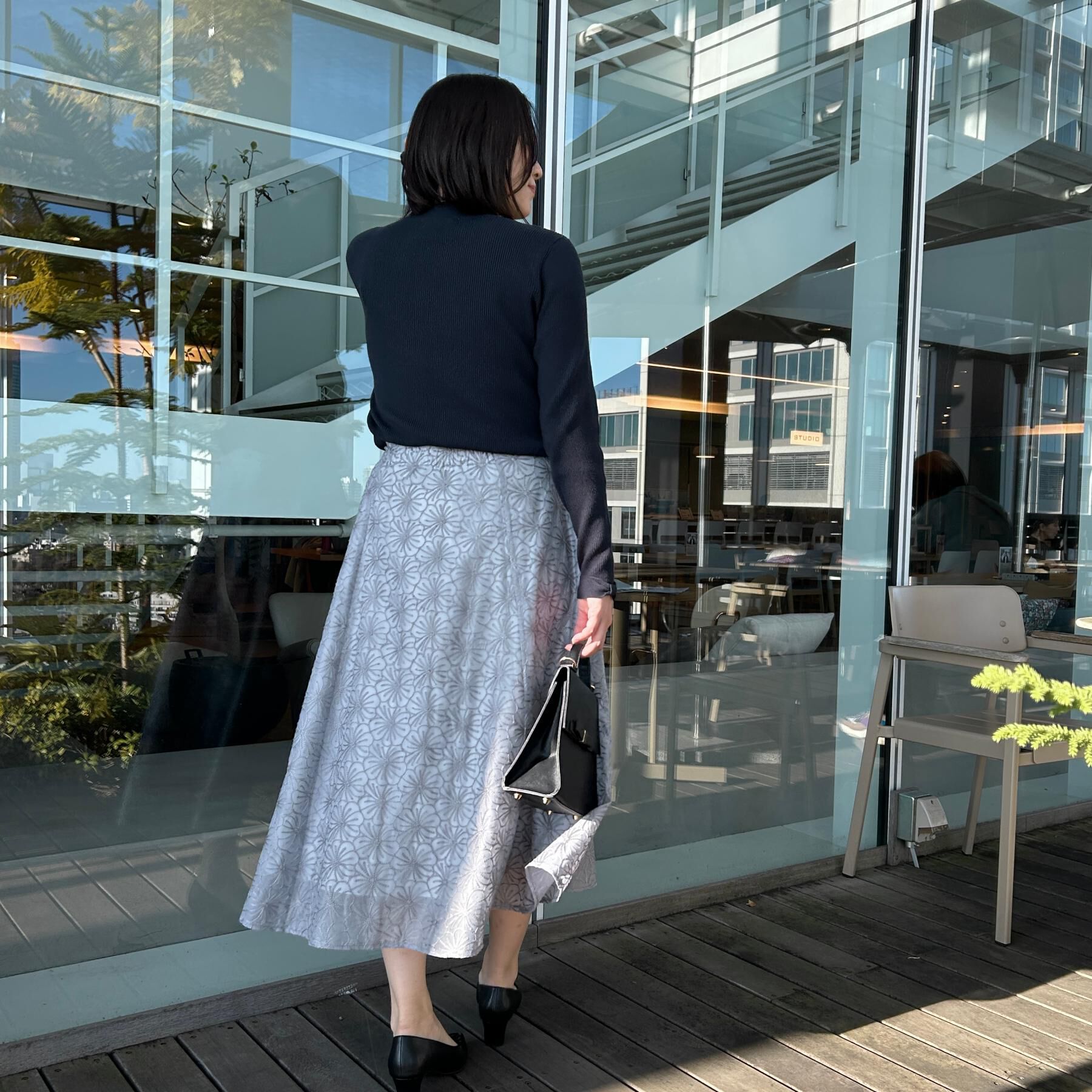 Couture broach「【洗える・着映え・通勤】フラワーエンブロスカート」|スカート|