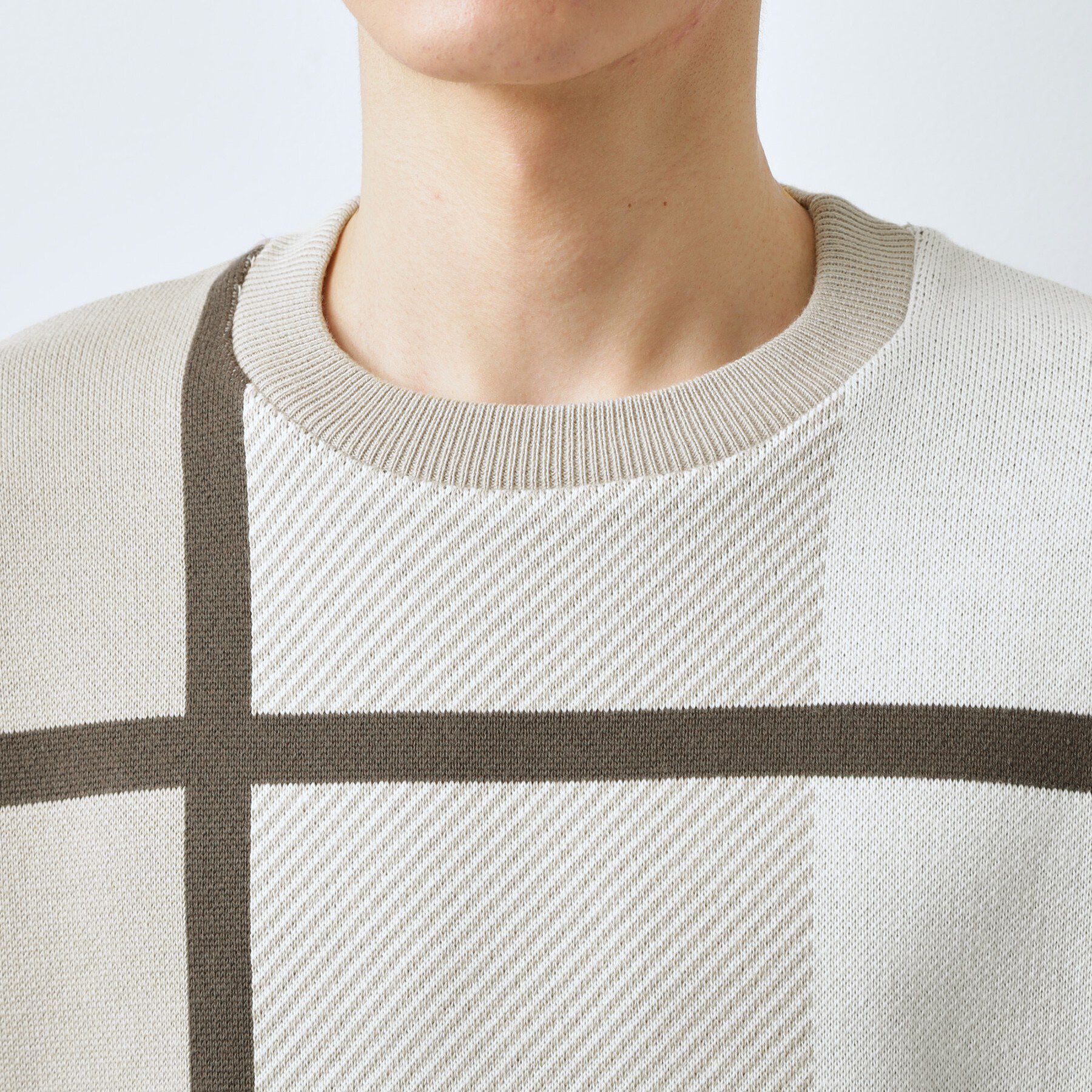 THE SHOP TK「チェック柄ダンボール スウェット 洗濯機OK」|Tシャツ・カットソー|