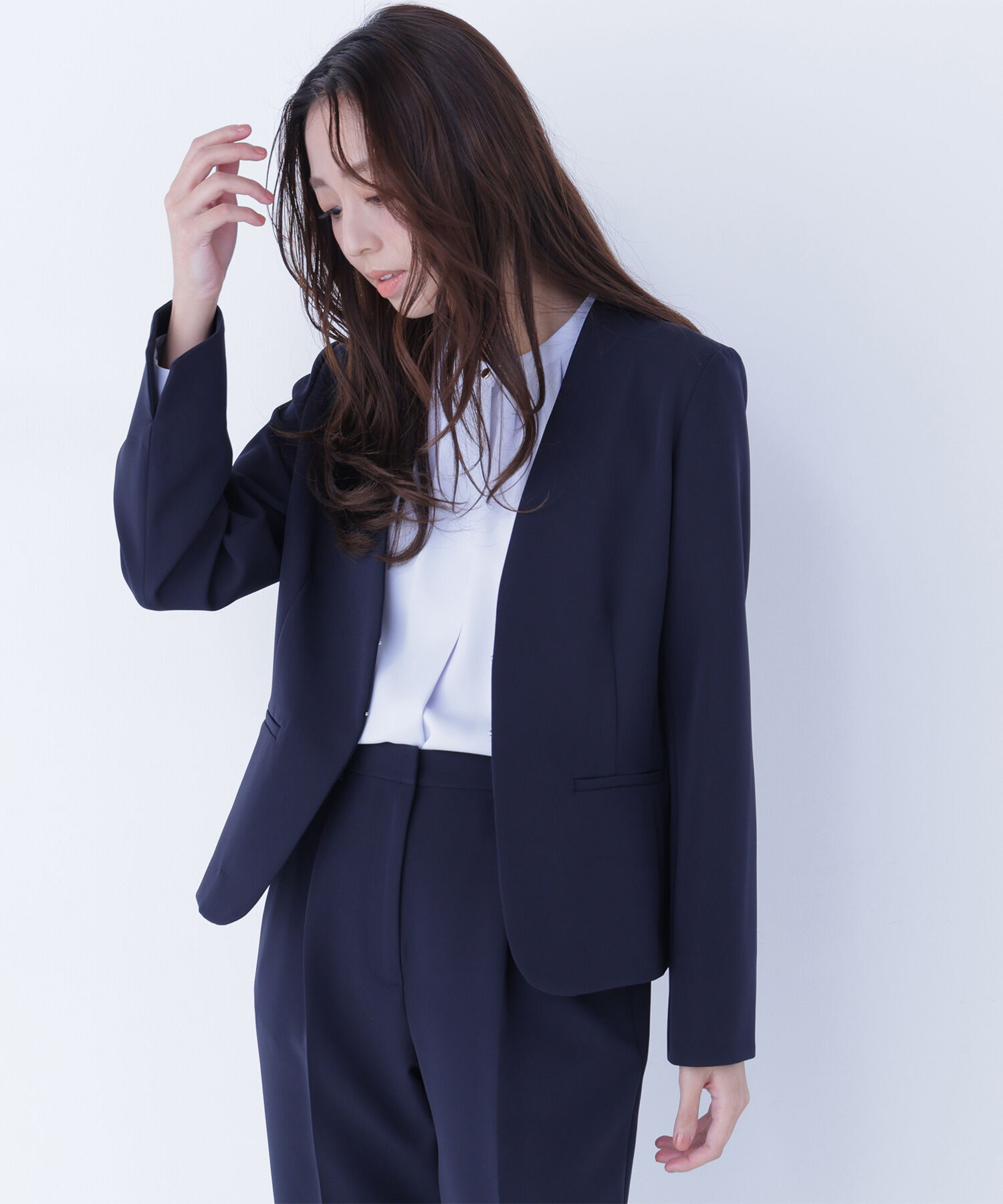  「ダブルクロスストレッチ SETUP ノーカラージャケット」|その他|