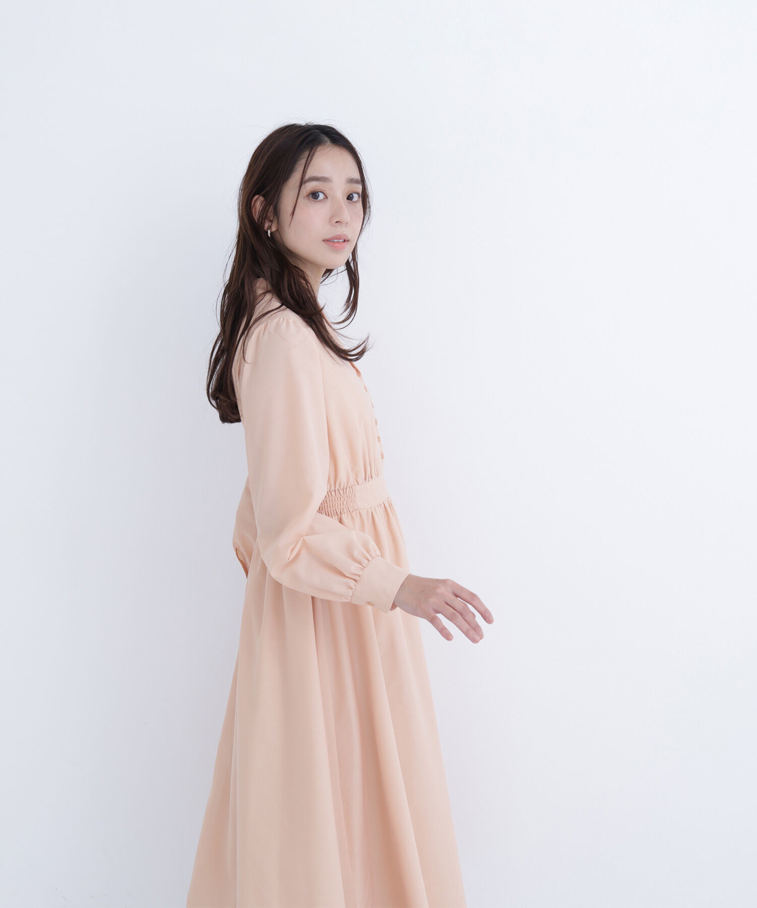  「フロントボタン開襟ワンピース」|ワンピース|