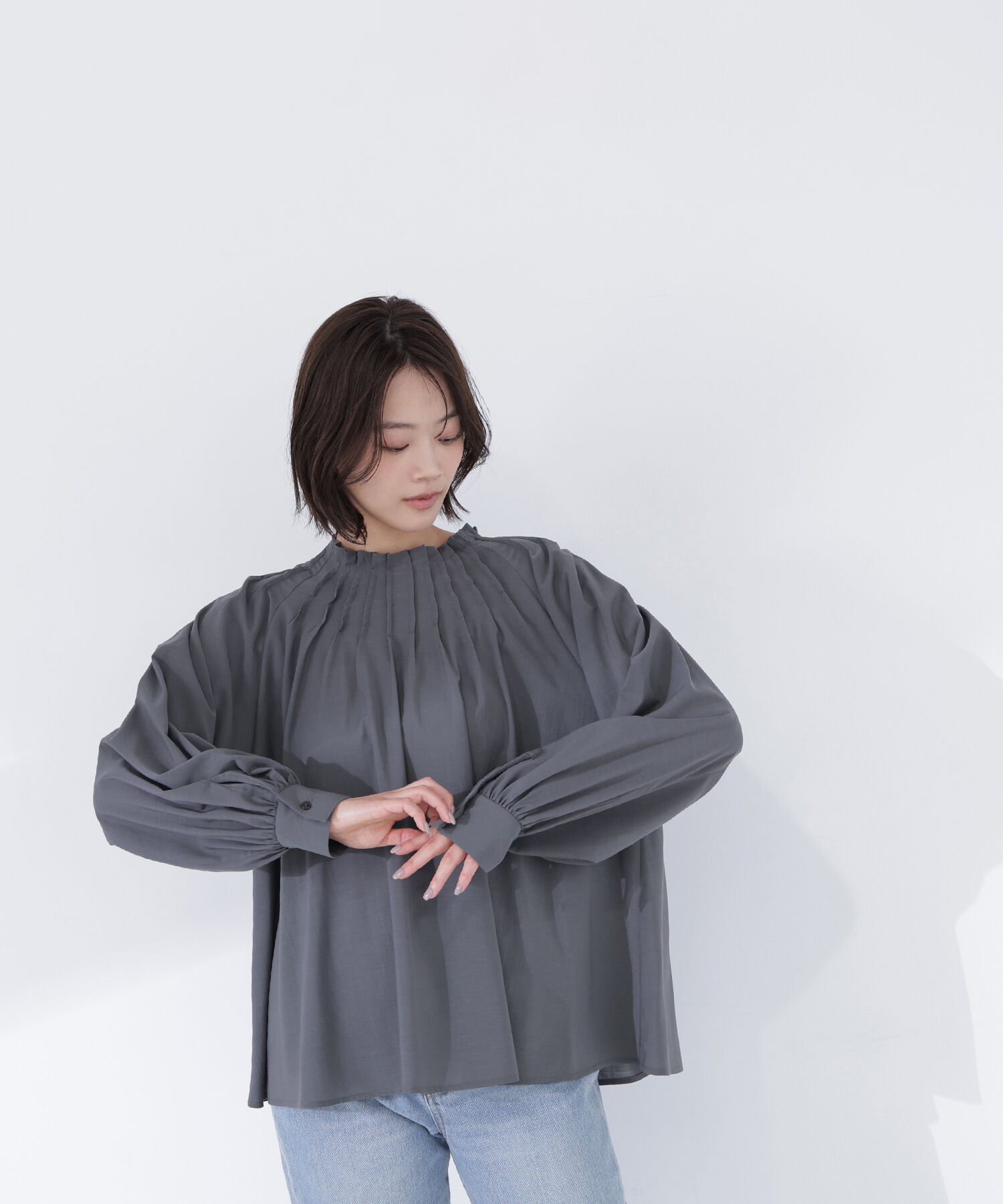  「タックネックブラウス」|シャツ・ブラウス|