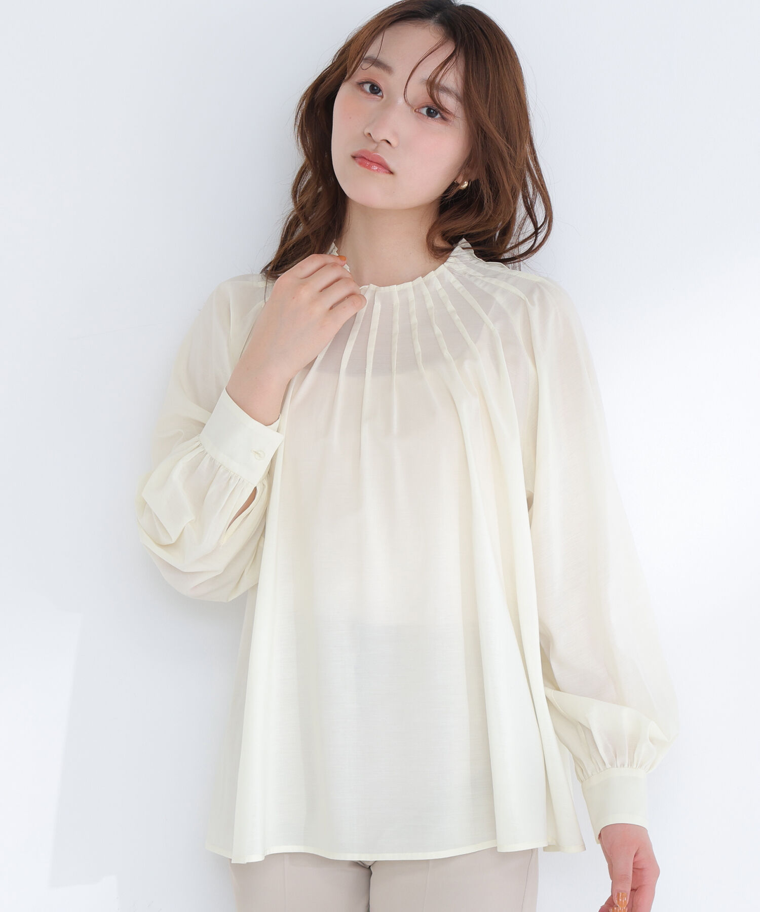  「タックネックブラウス」|シャツ・ブラウス|