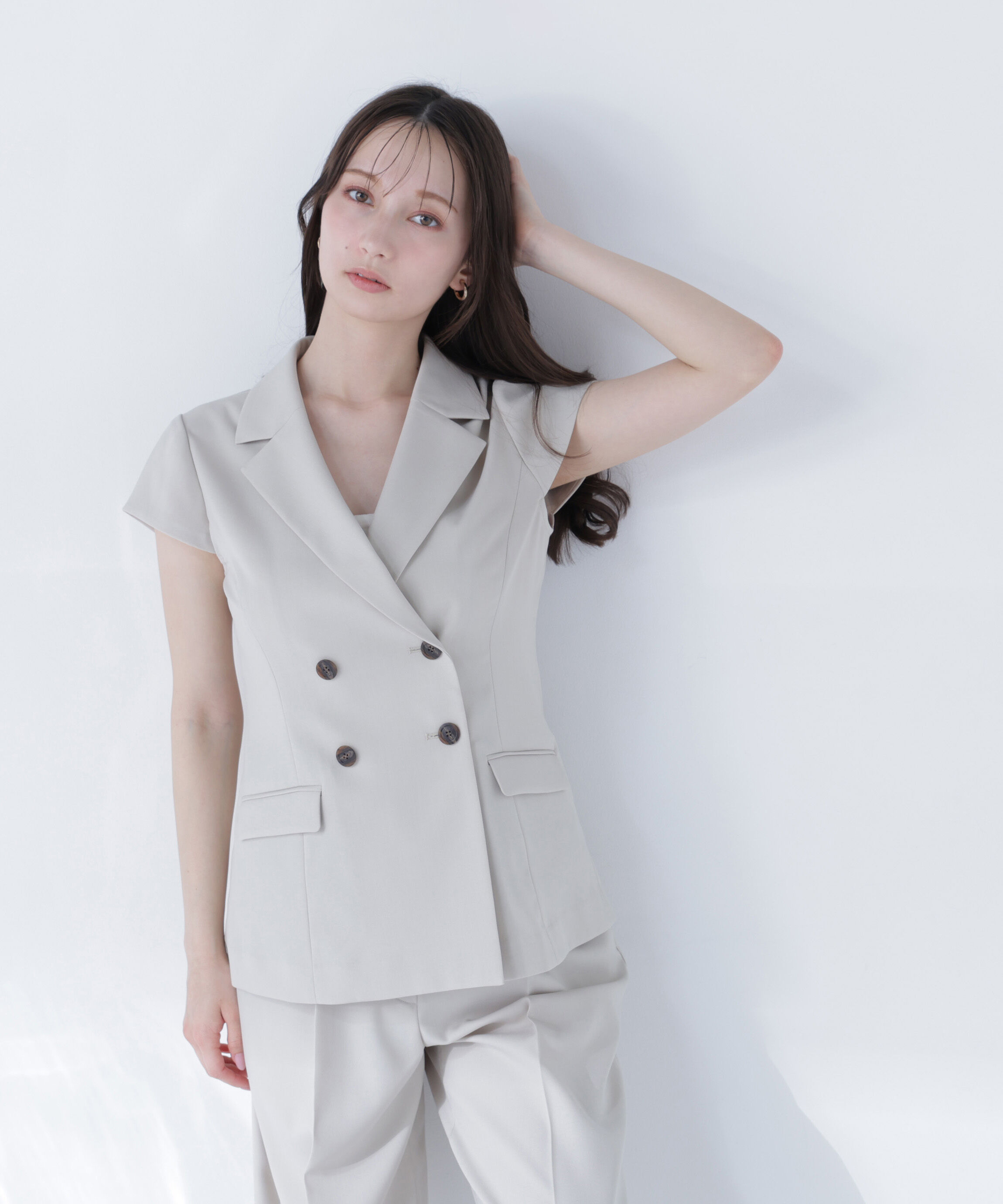  「スタイルアップ SETUP ペプラムジャケット」|その他|ベージュ