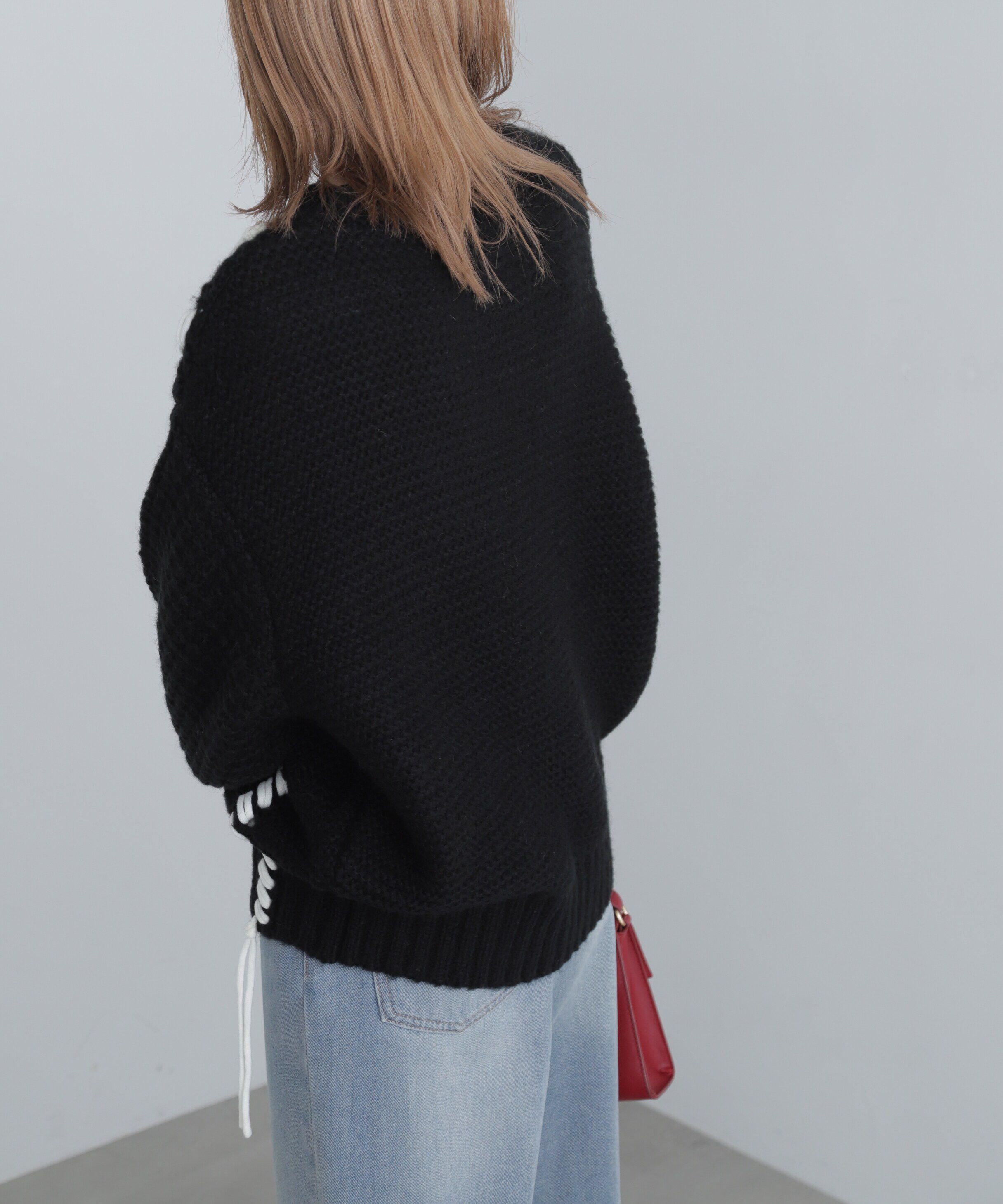  「配色ステッチニットプルオーバー」|ニット・セーター|