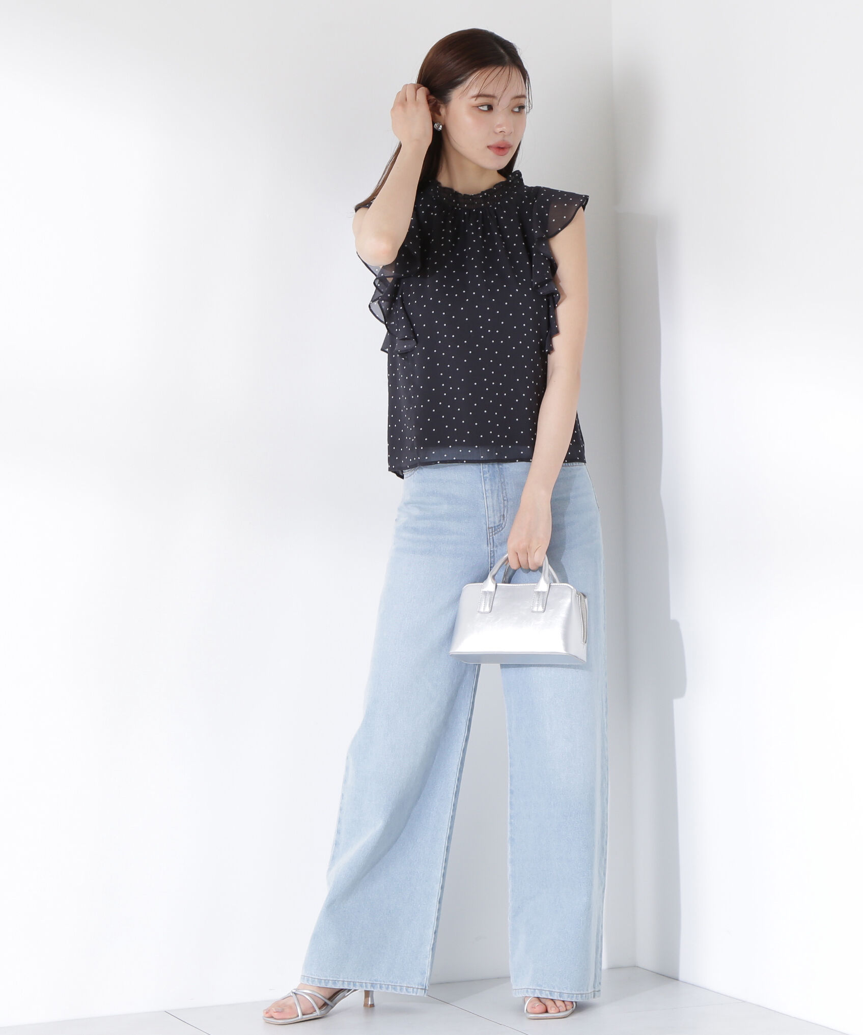 PROPORTION BODY DRESSING「ドット柄半袖ブラウス」|シャツ・ブラウス|