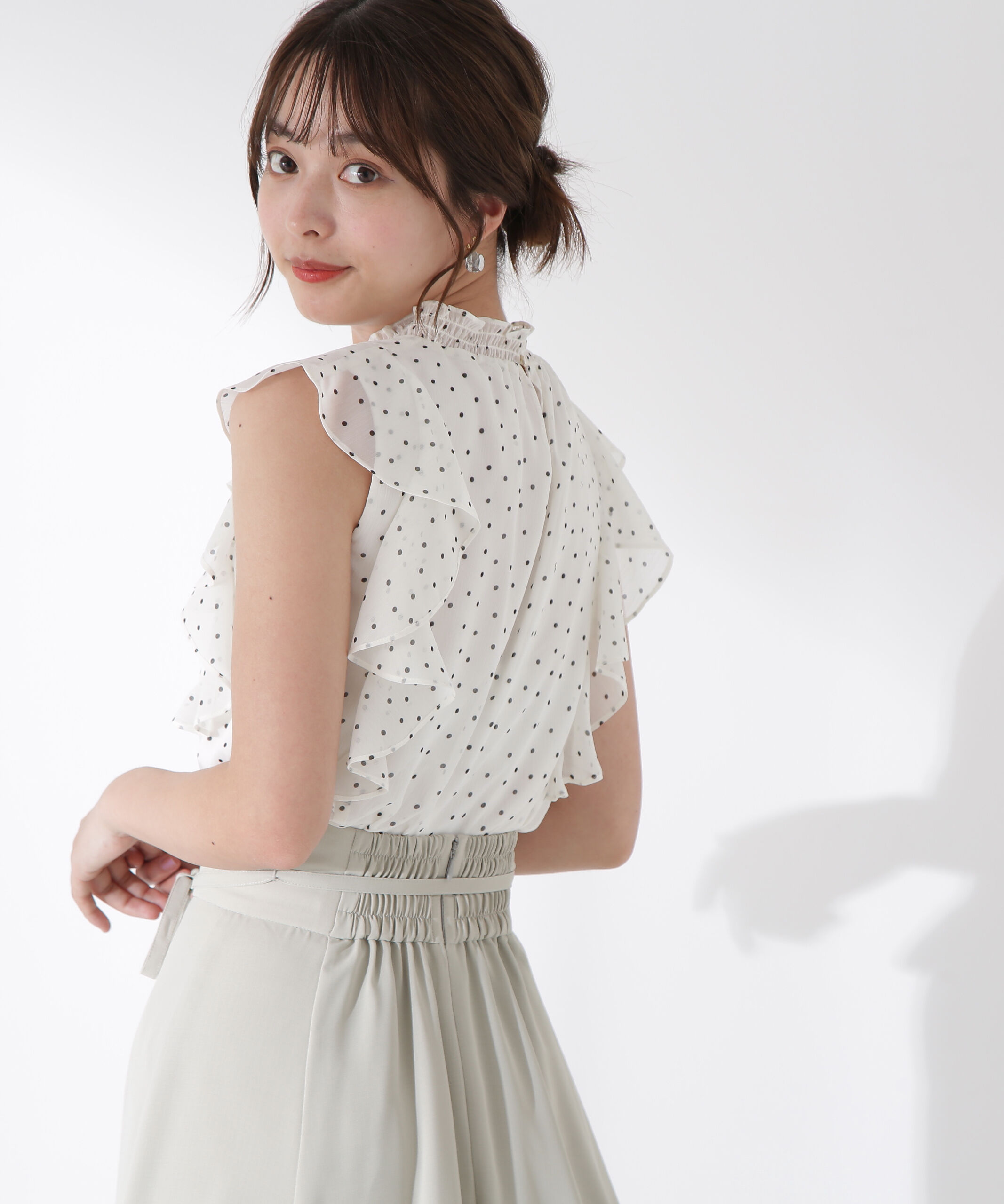 PROPORTION BODY DRESSING「ドット柄半袖ブラウス」|シャツ・ブラウス|