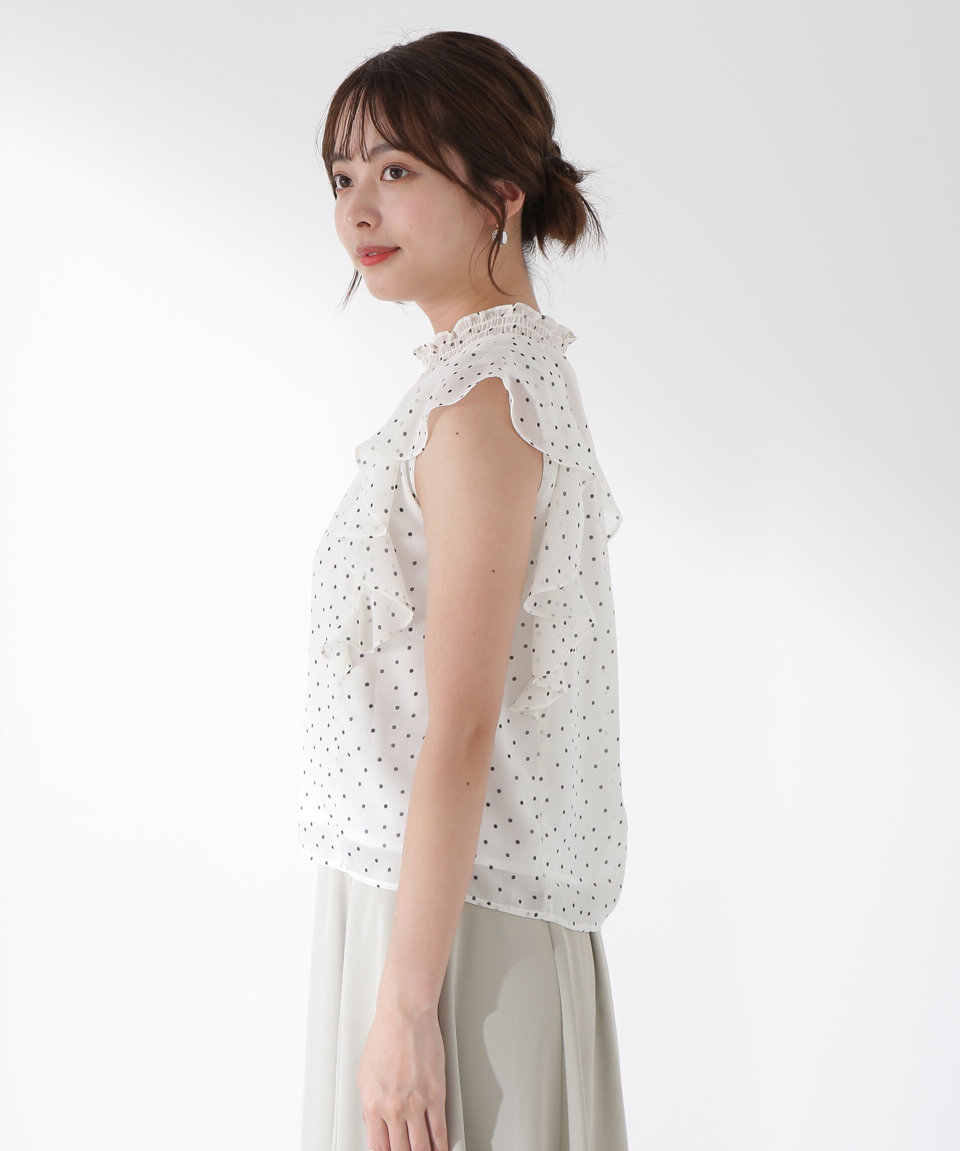 PROPORTION BODY DRESSING「ドット柄半袖ブラウス」|シャツ・ブラウス|