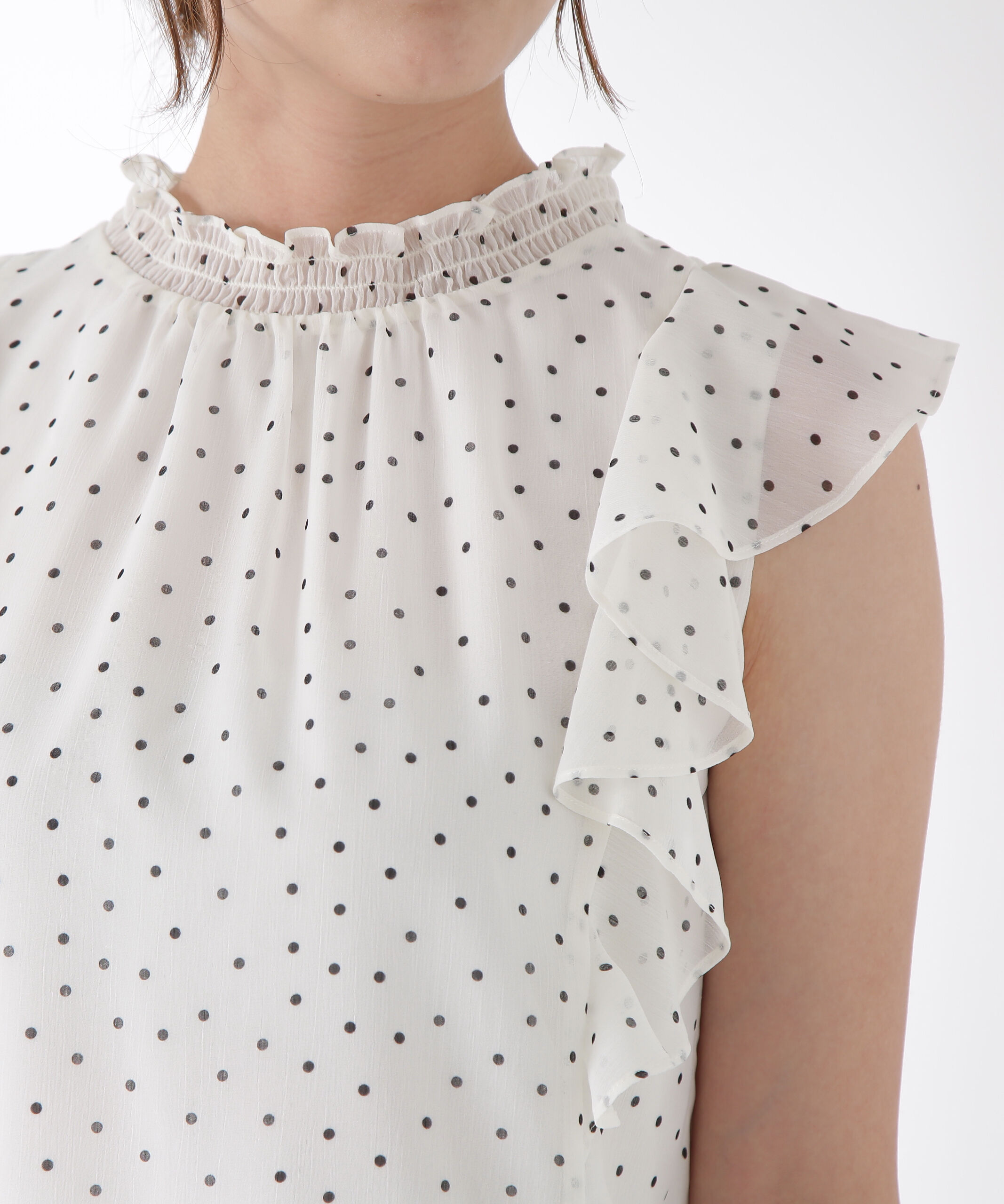 PROPORTION BODY DRESSING「ドット柄半袖ブラウス」|シャツ・ブラウス|