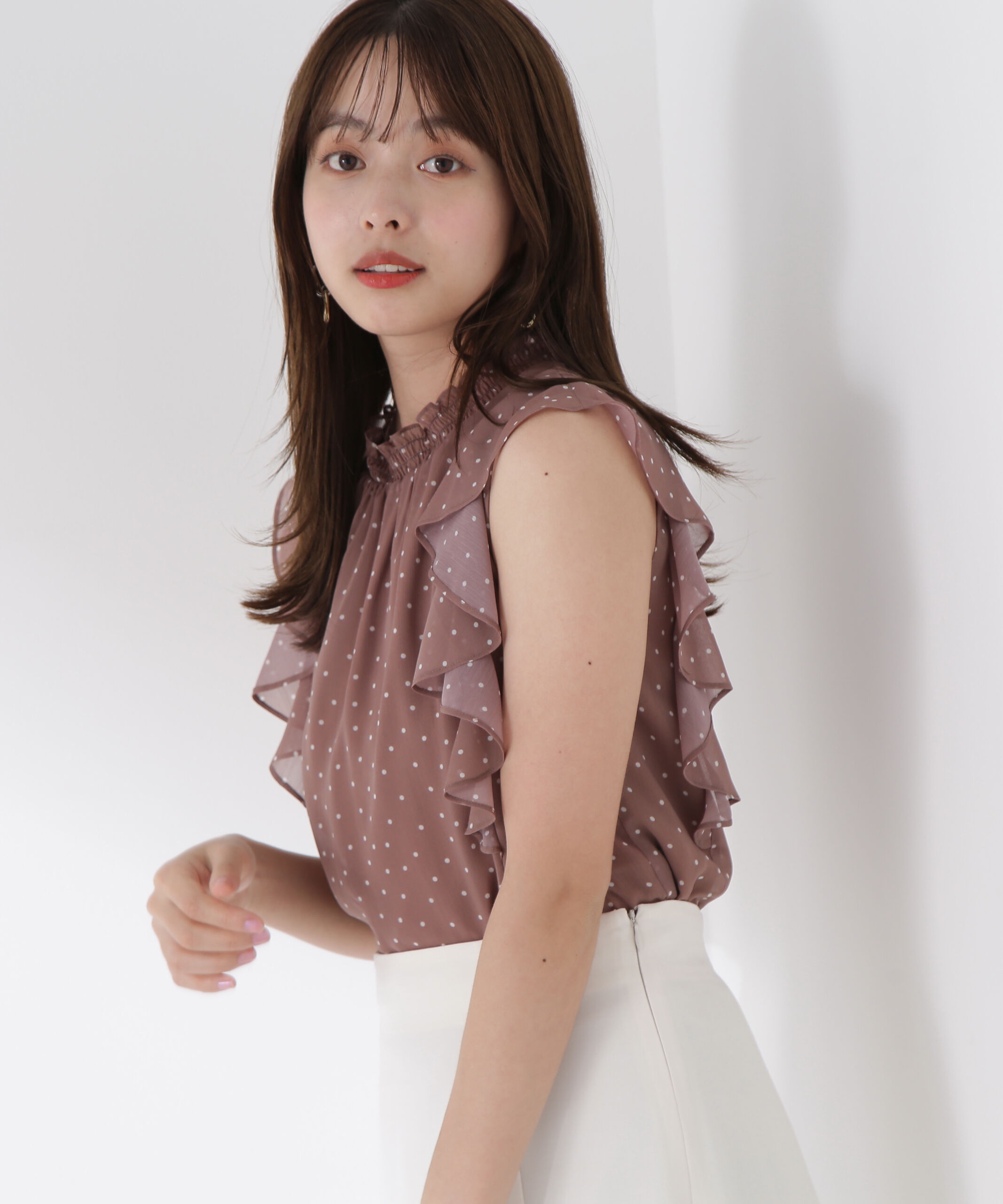 PROPORTION BODY DRESSING「ドット柄半袖ブラウス」|シャツ・ブラウス|